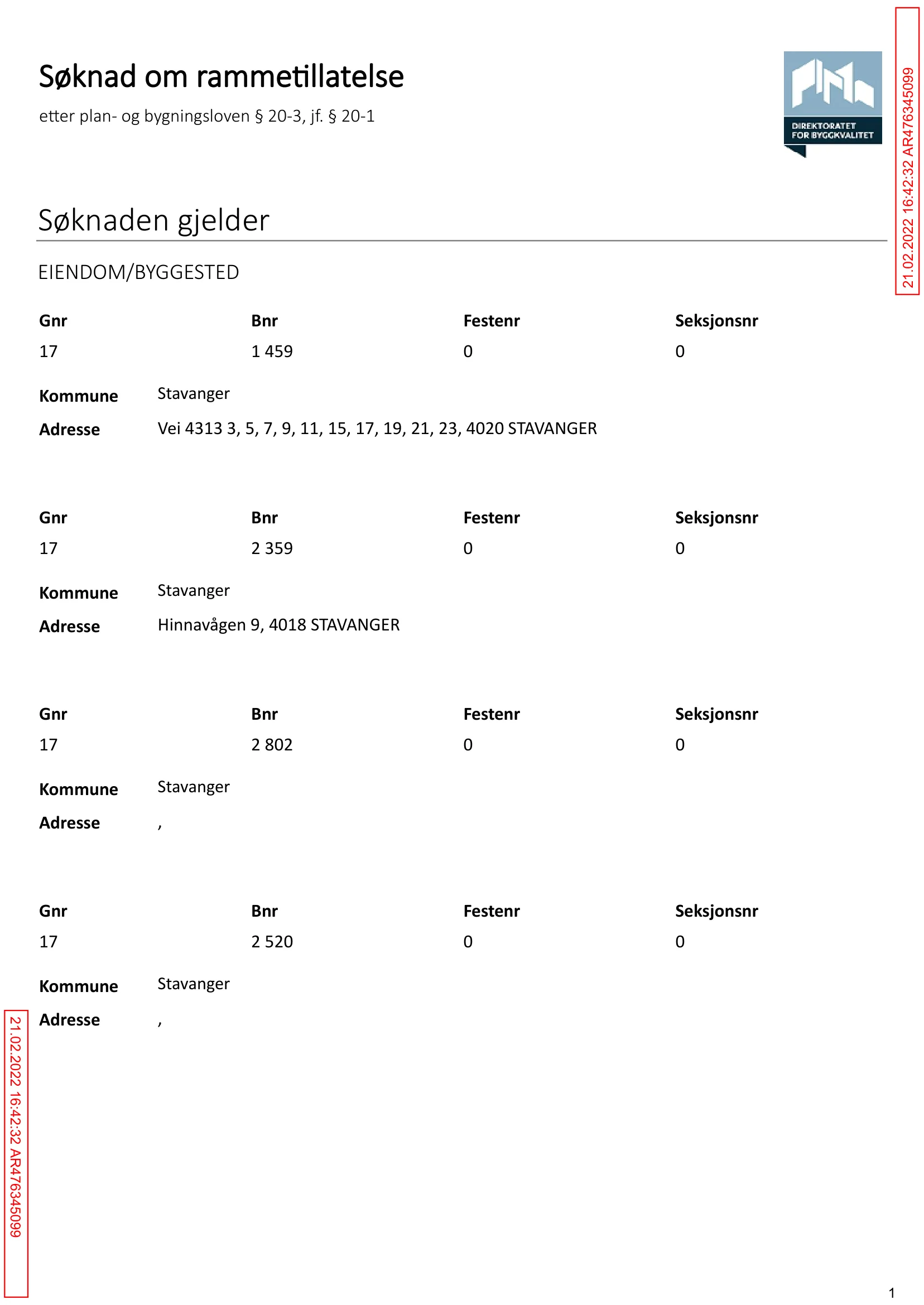 Søknad om rammetillatelse