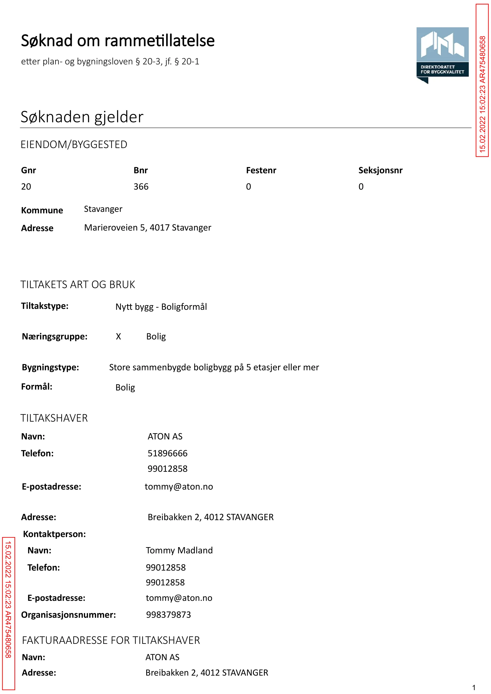 Søknad om rammetillatelse