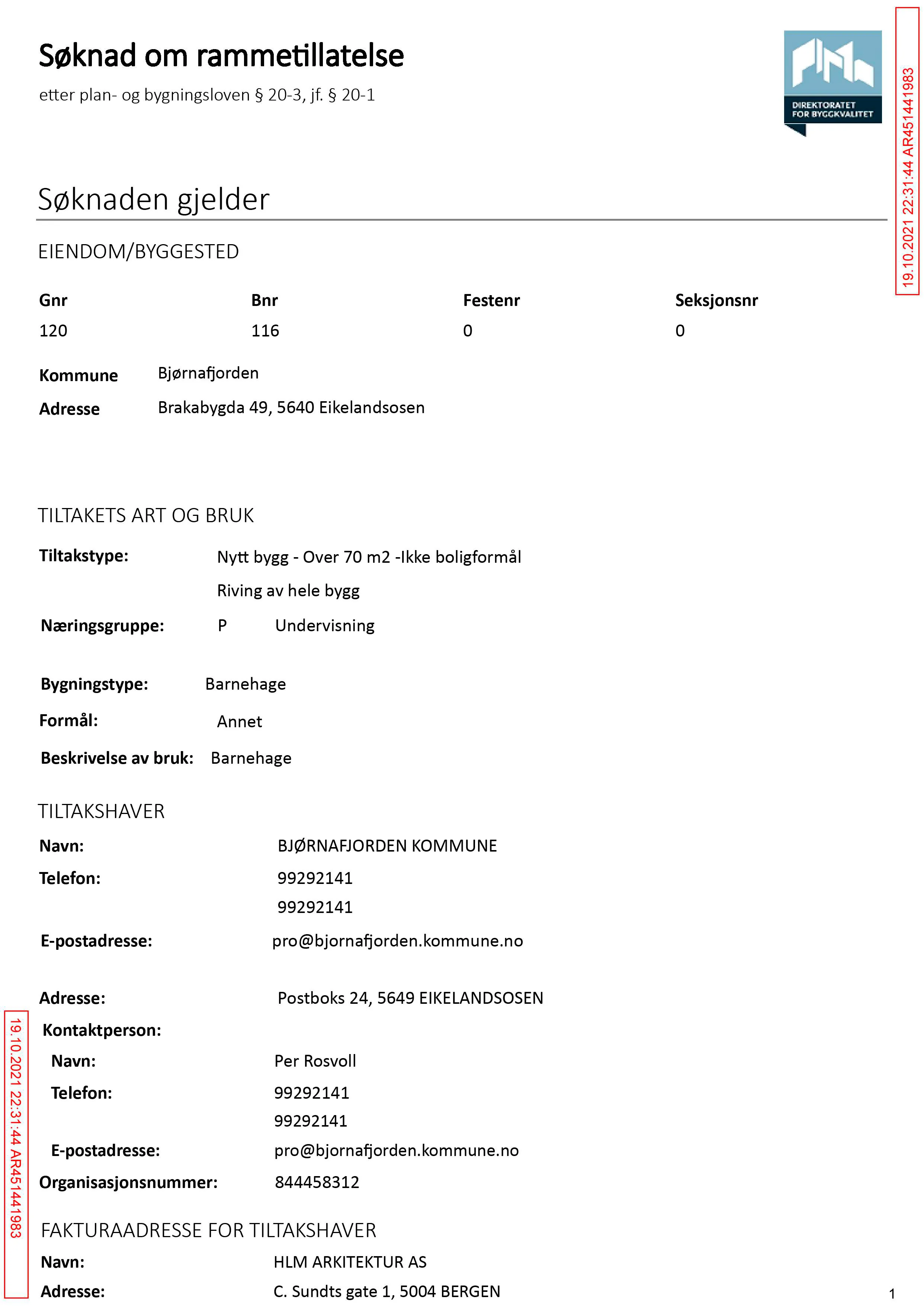 Søknad om rammetillatelse