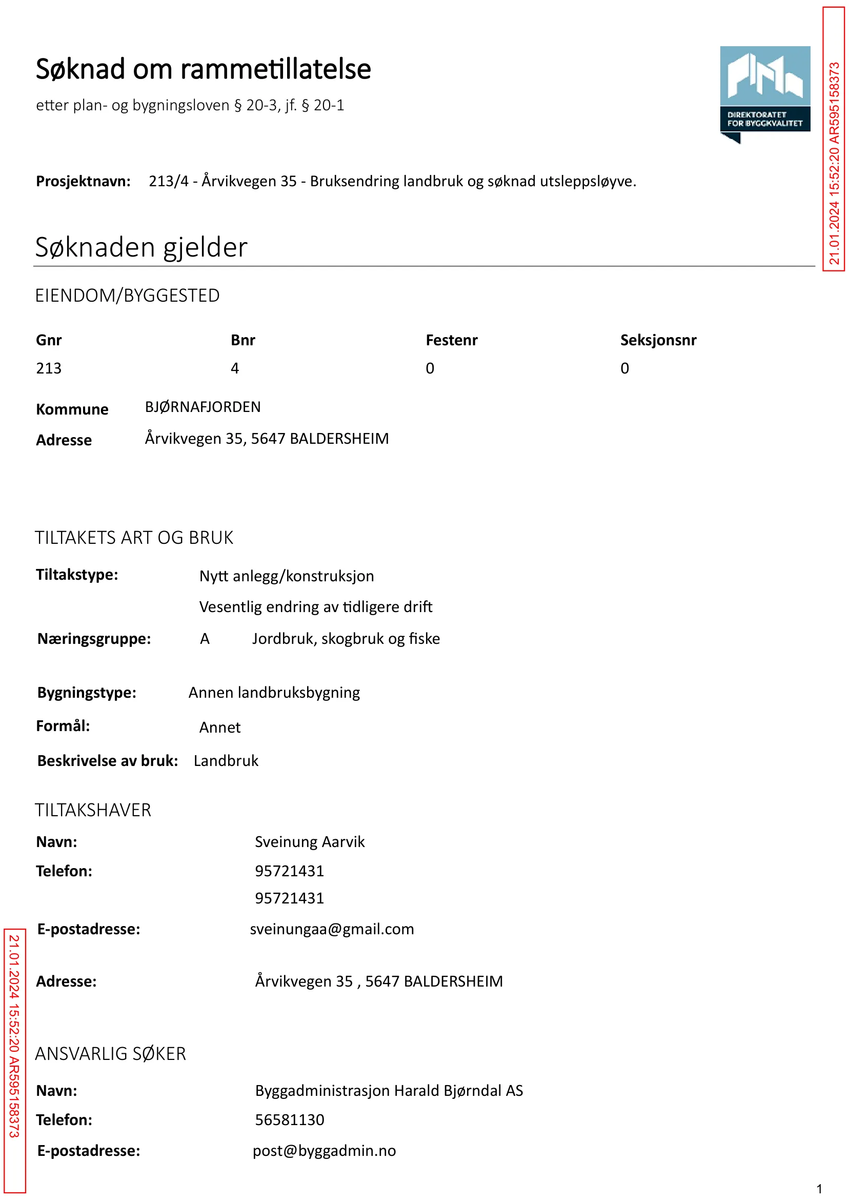 Søknad om rammetillatelse