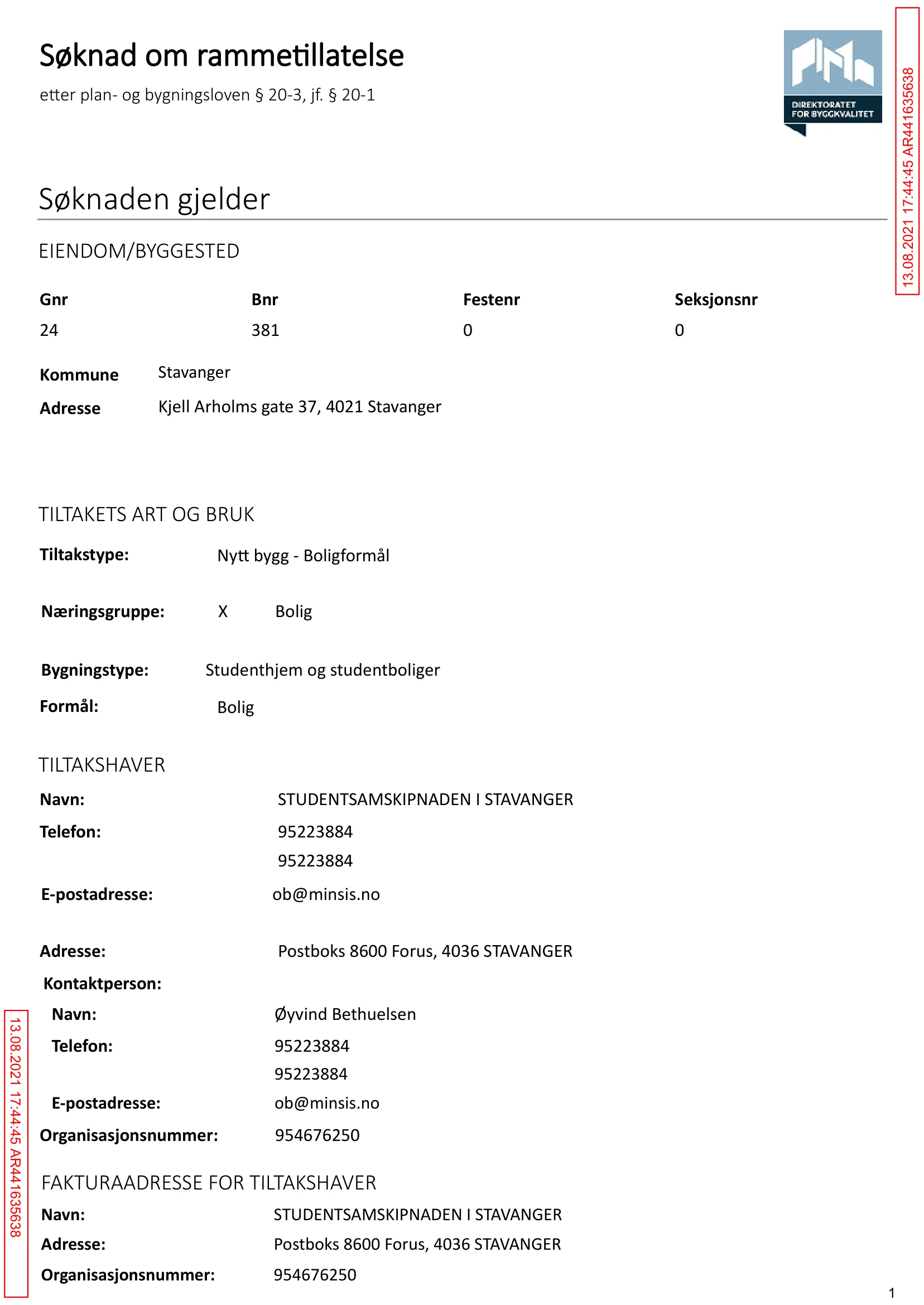 Søknad om rammetillatelse