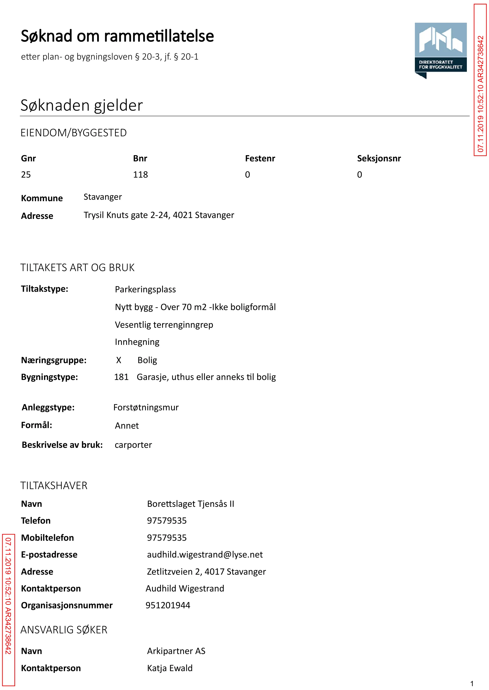 Søknad om rammetillatelse