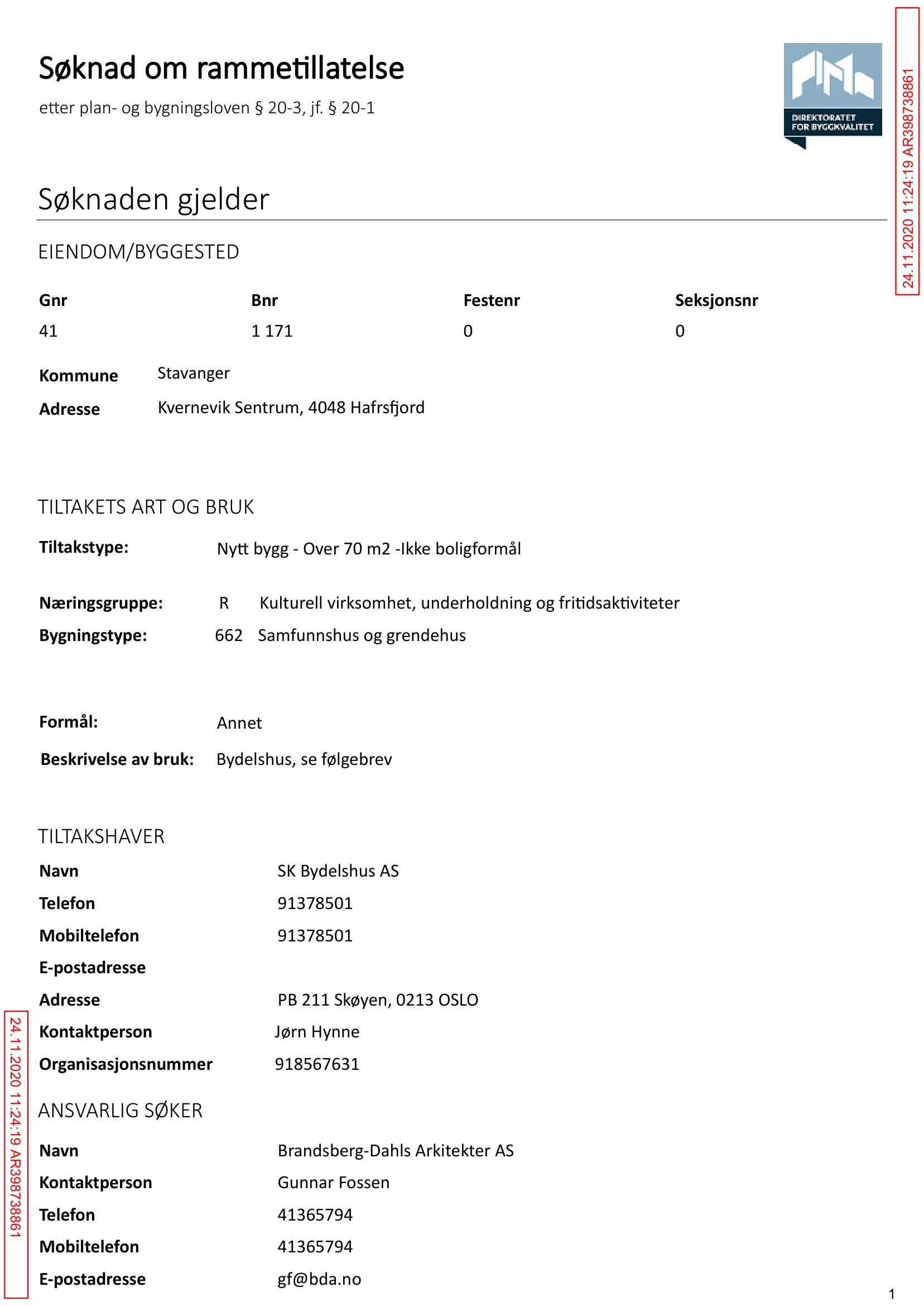 Søknad om rammetillatelse