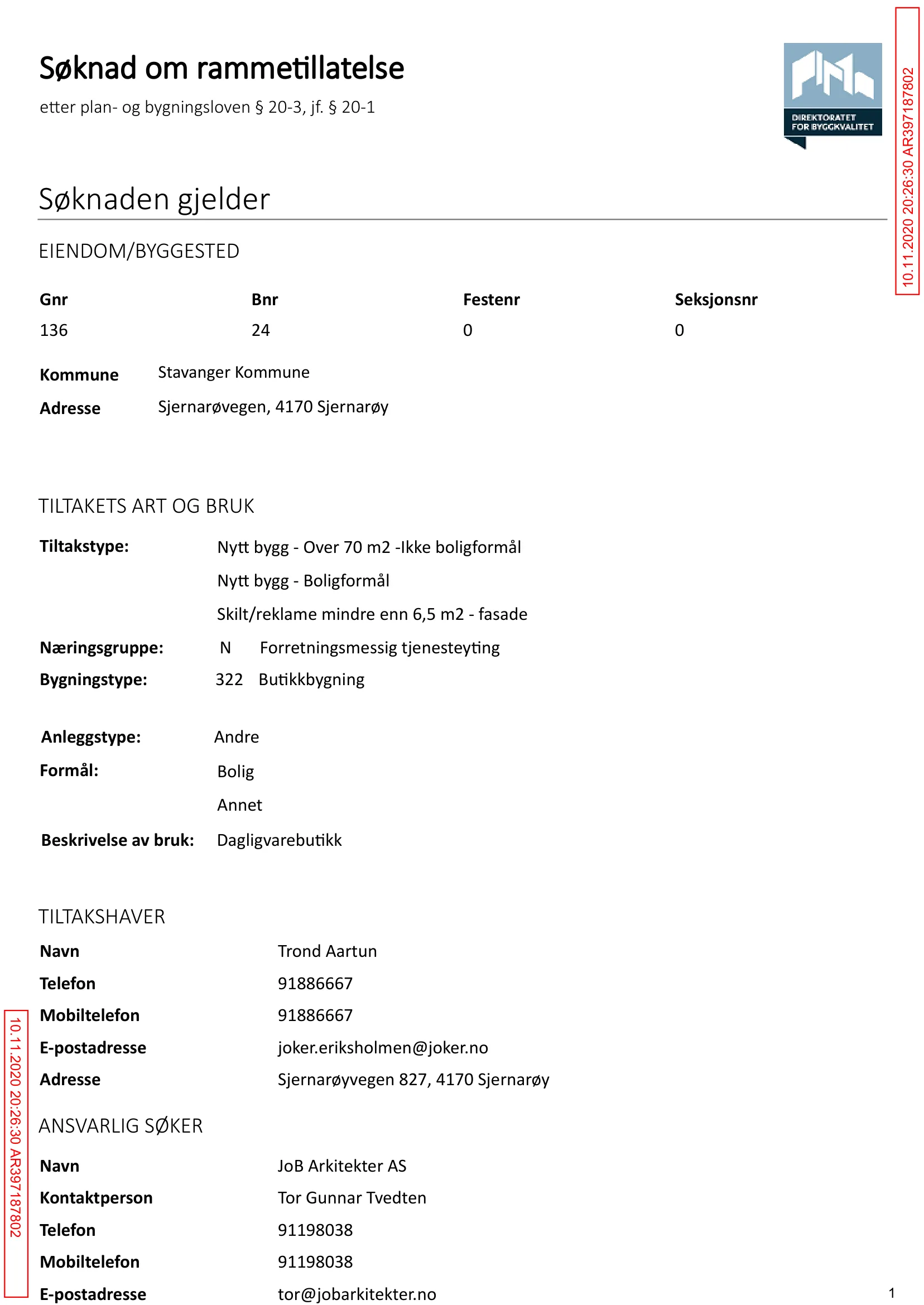 Søknad om rammetillatelse