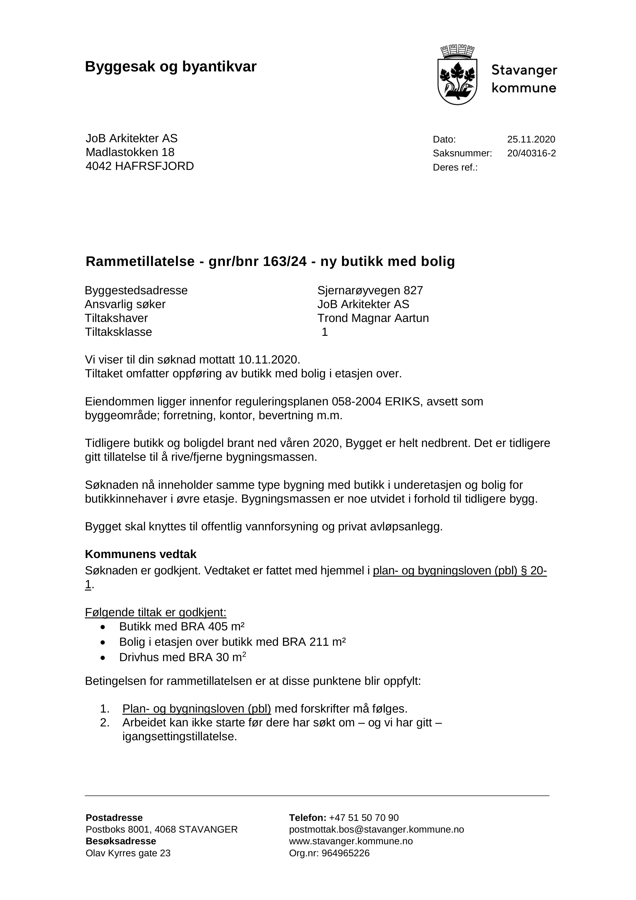 Søknad om rammetillatelse
