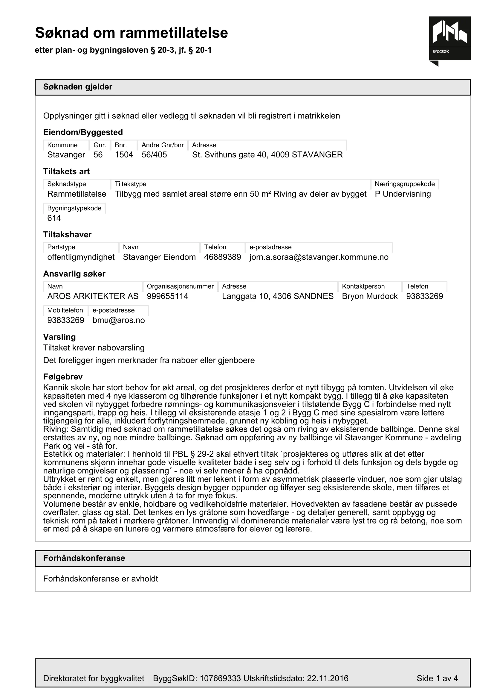 Søknad om rammetillatelse