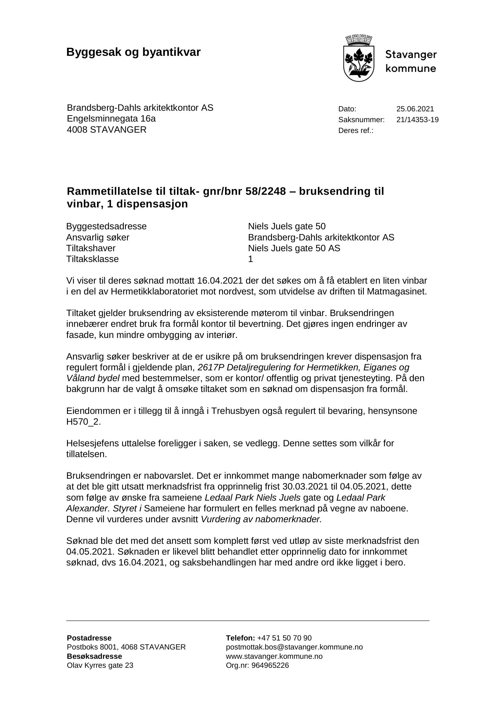 Søknad om rammetillatelse