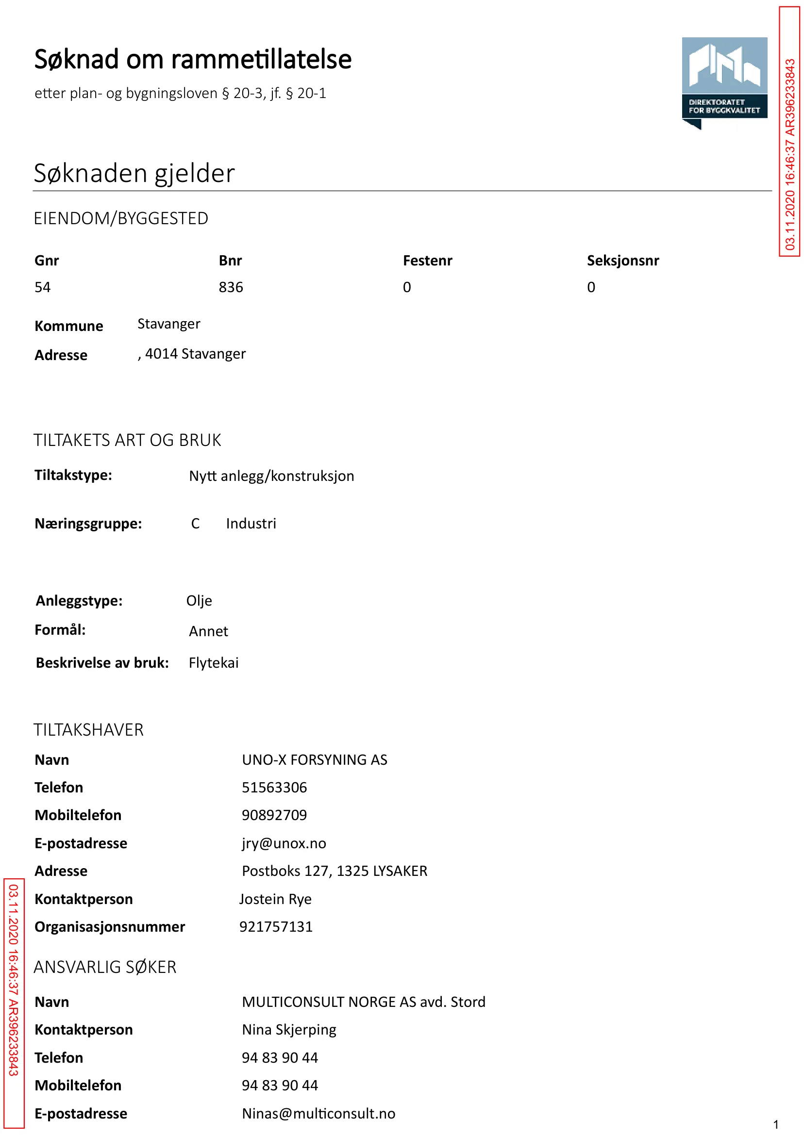Søknad om rammetillatelse