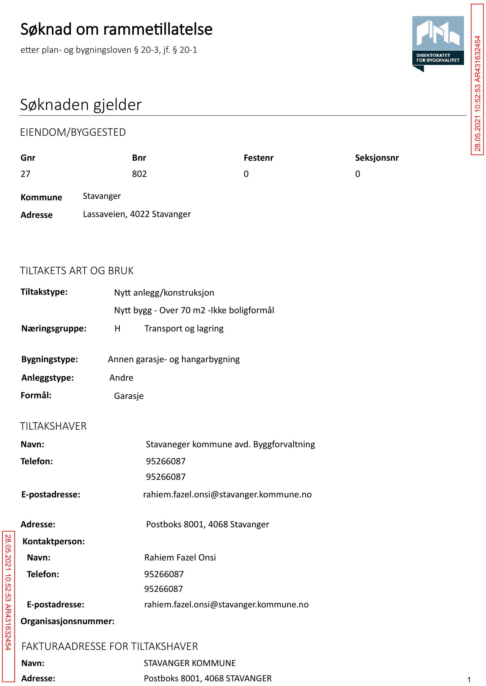 Søknad om rammetillatelse