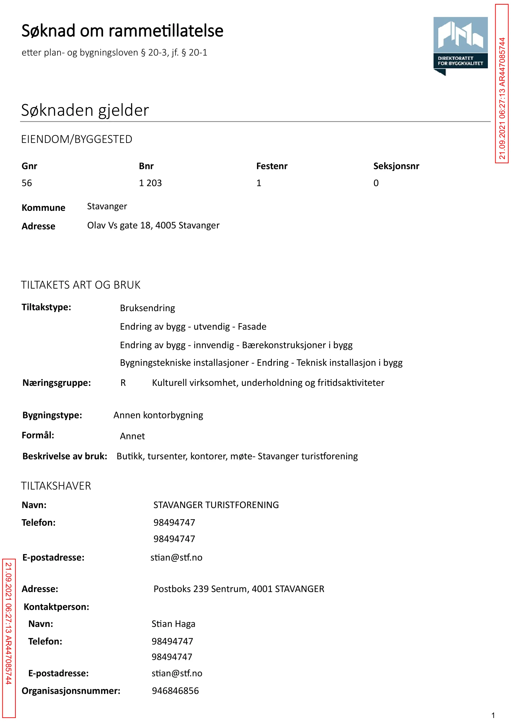 Søknad om rammetillatelse
