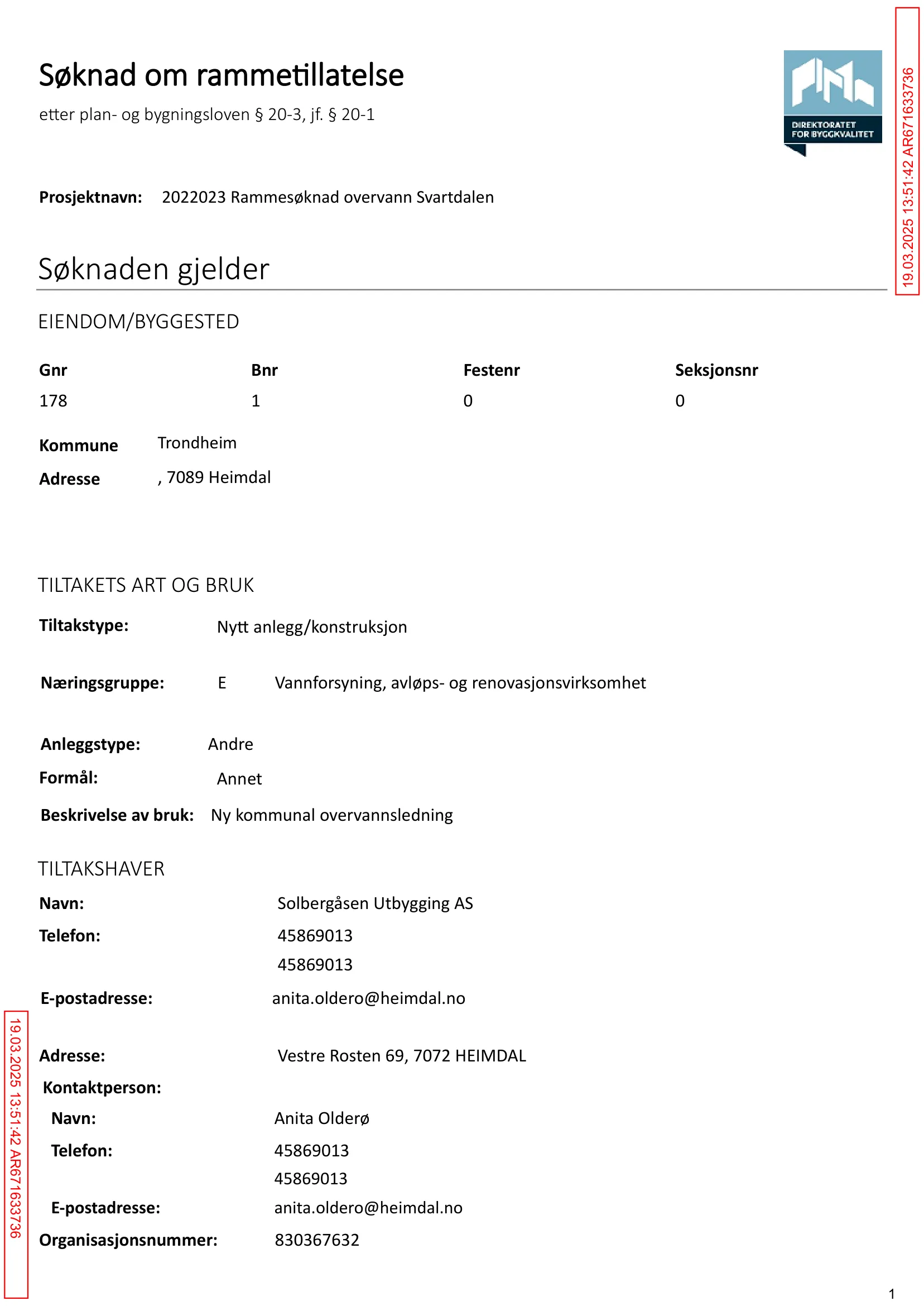 Søknad om rammetillatelse
