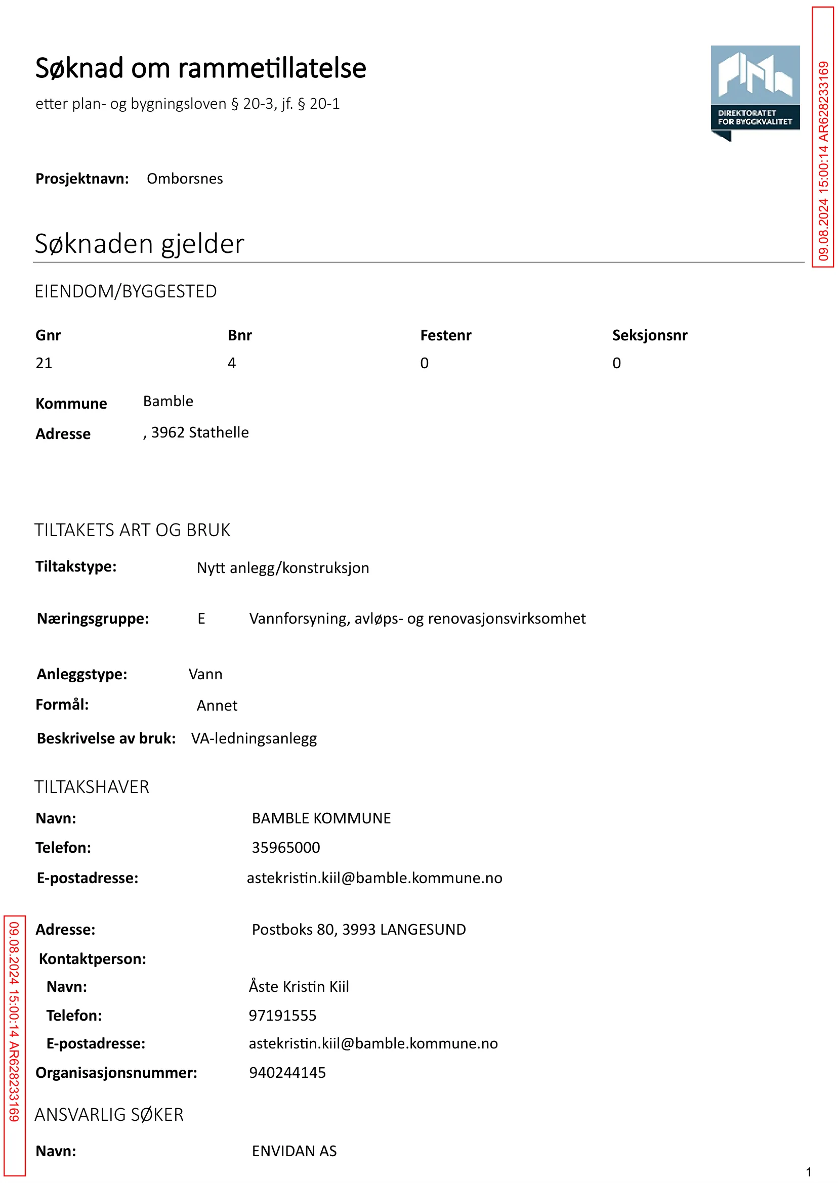 Søknad om rammetillatelse