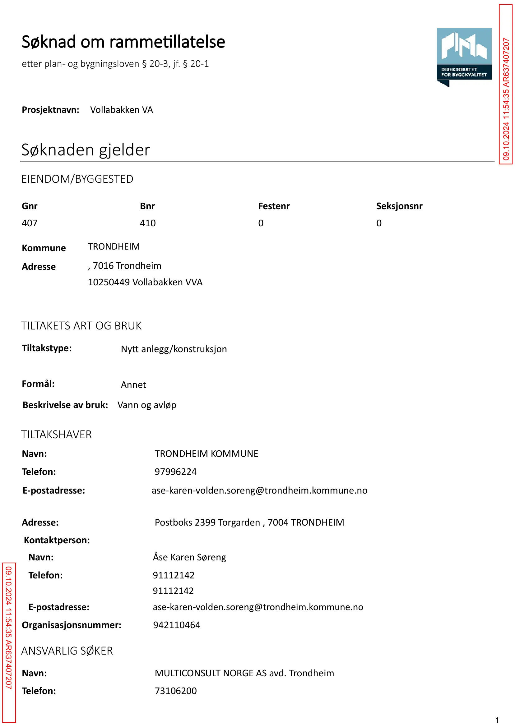 Søknad om rammetillatelse