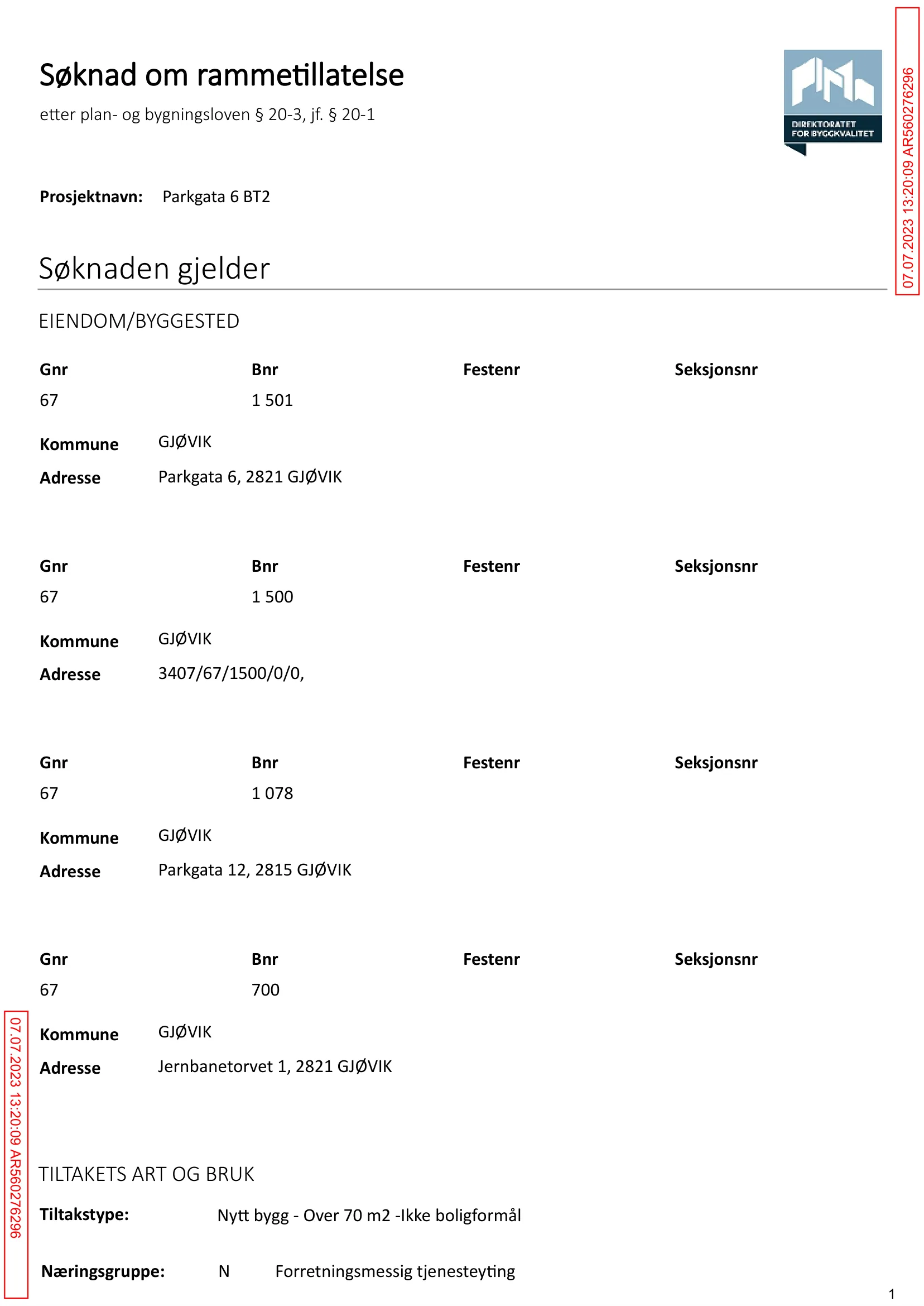 Søknad om rammetillatelse