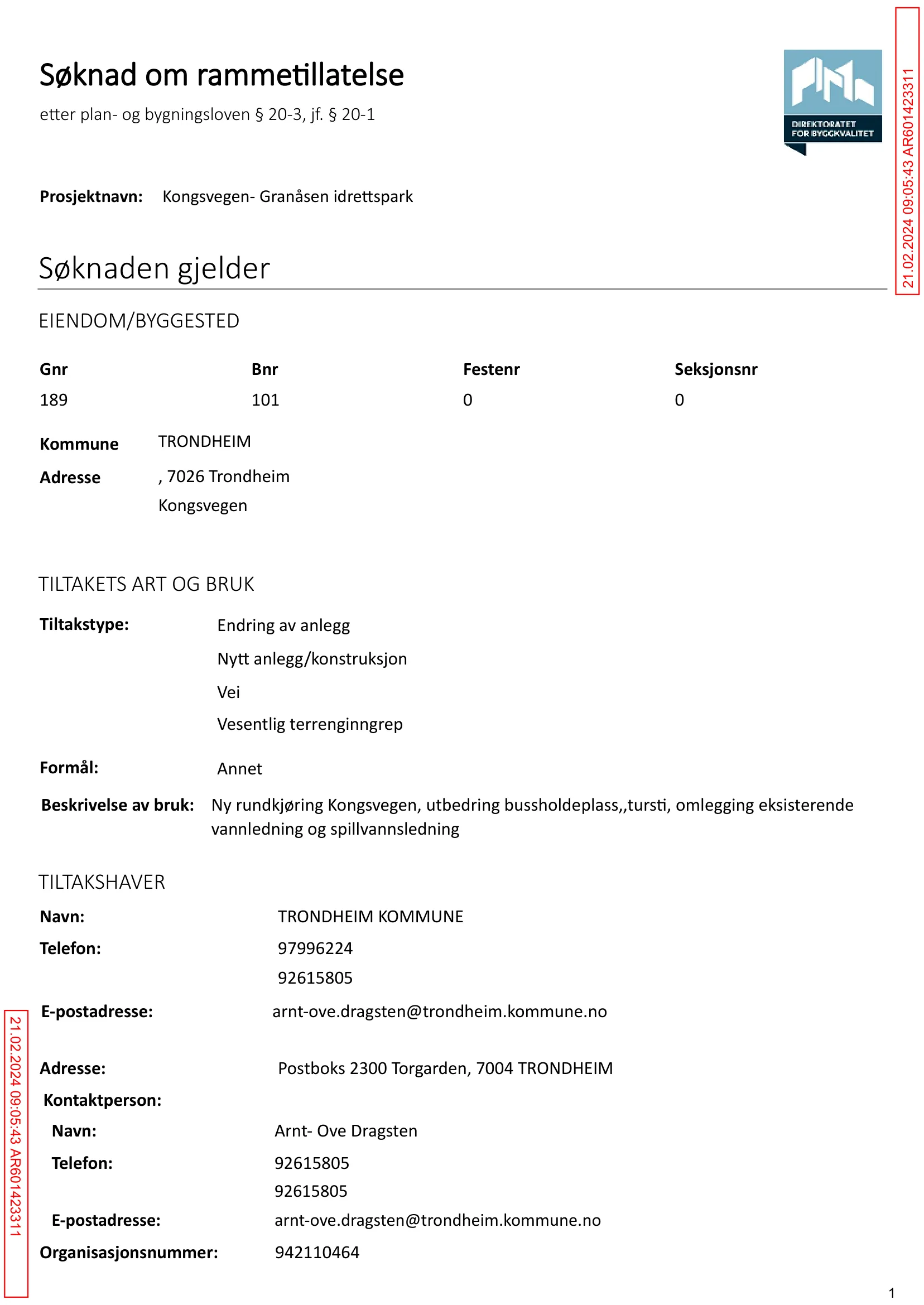 Søknad om rammetillatelse