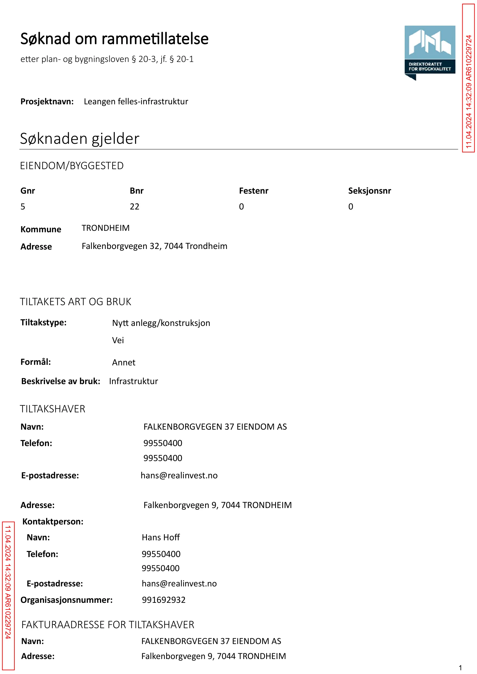 Søknad om rammetillatelse