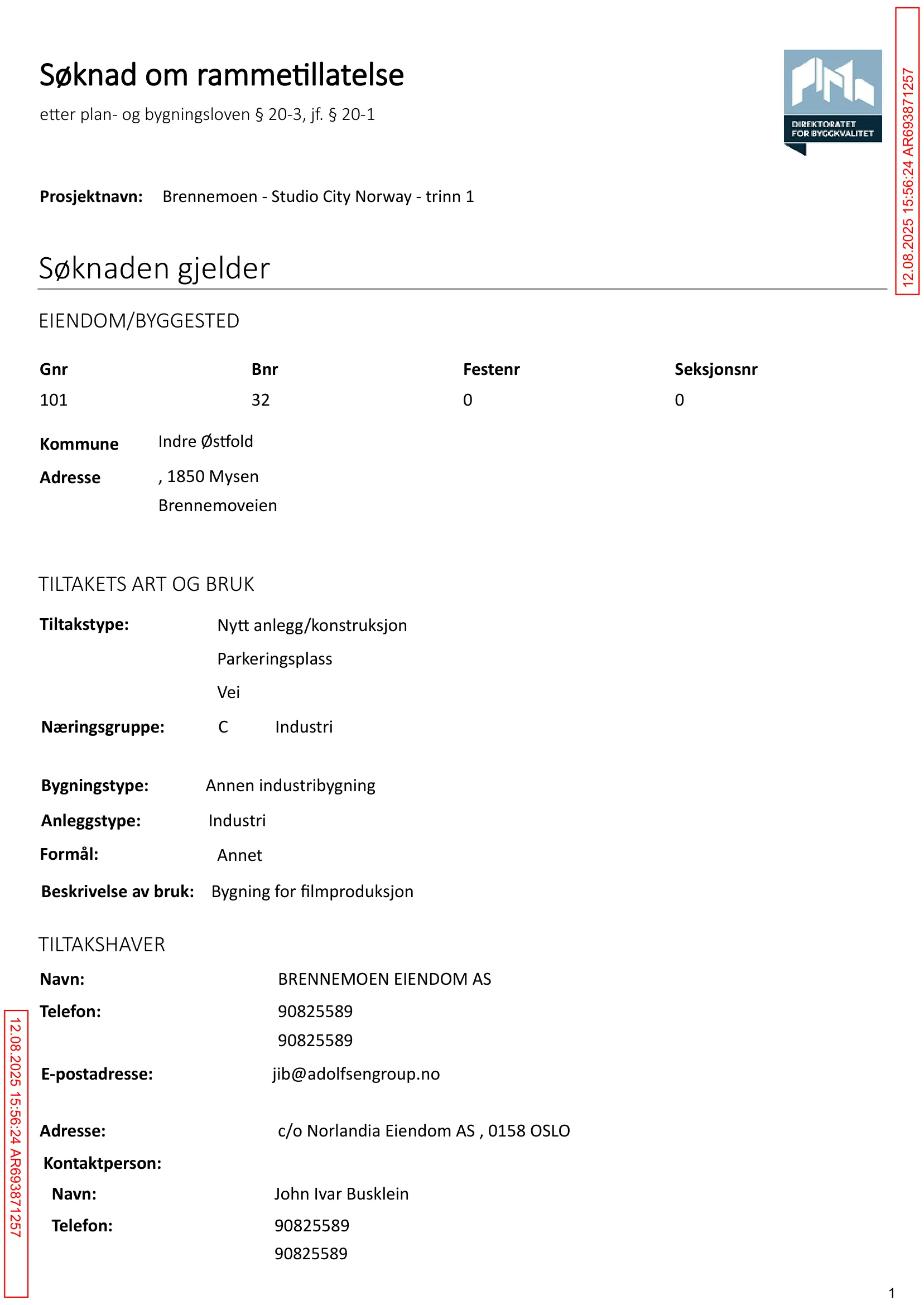 Søknad om rammetillatelse