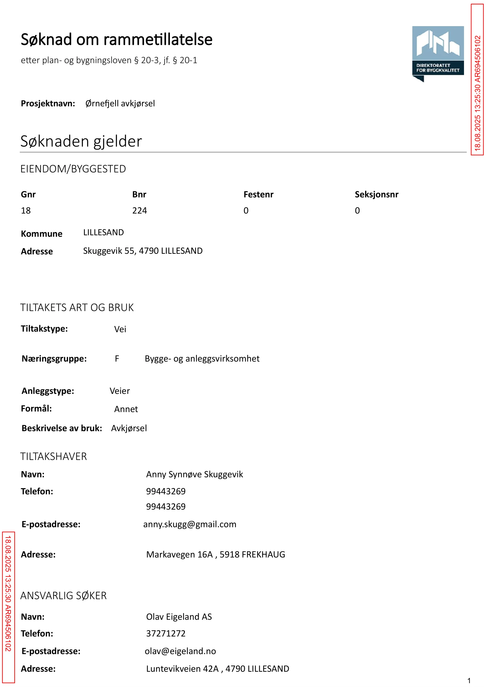 Søknad om rammetillatelse