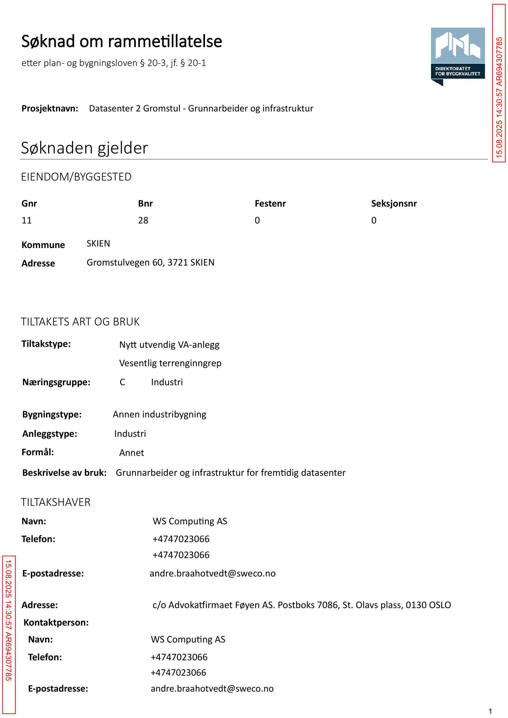 Søknad om rammetillatelse