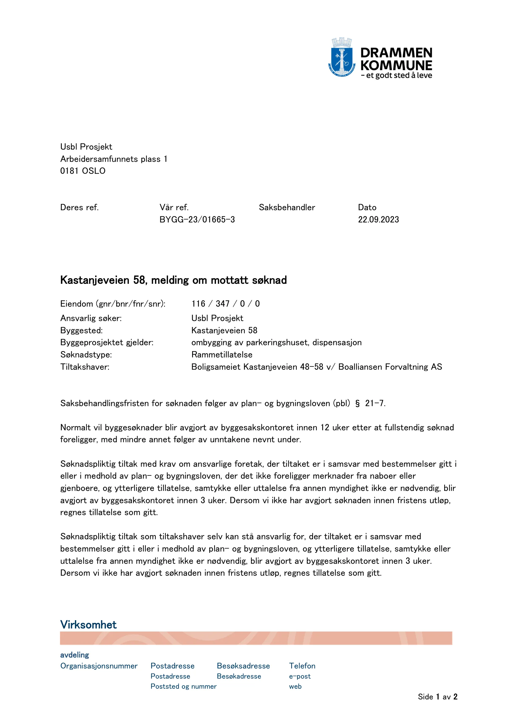 Søknad om rammetillatelse