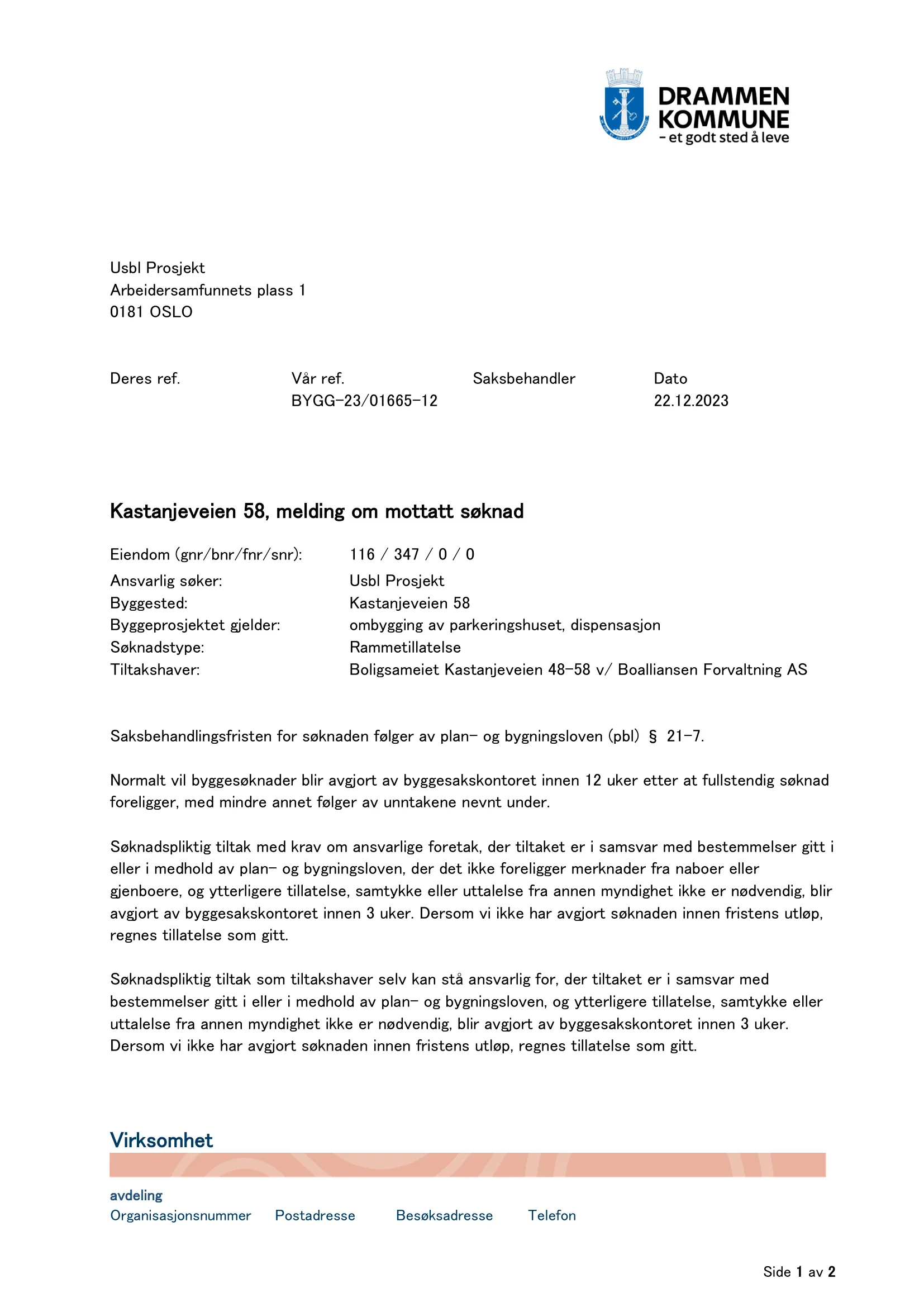 Søknad om rammetillatelse