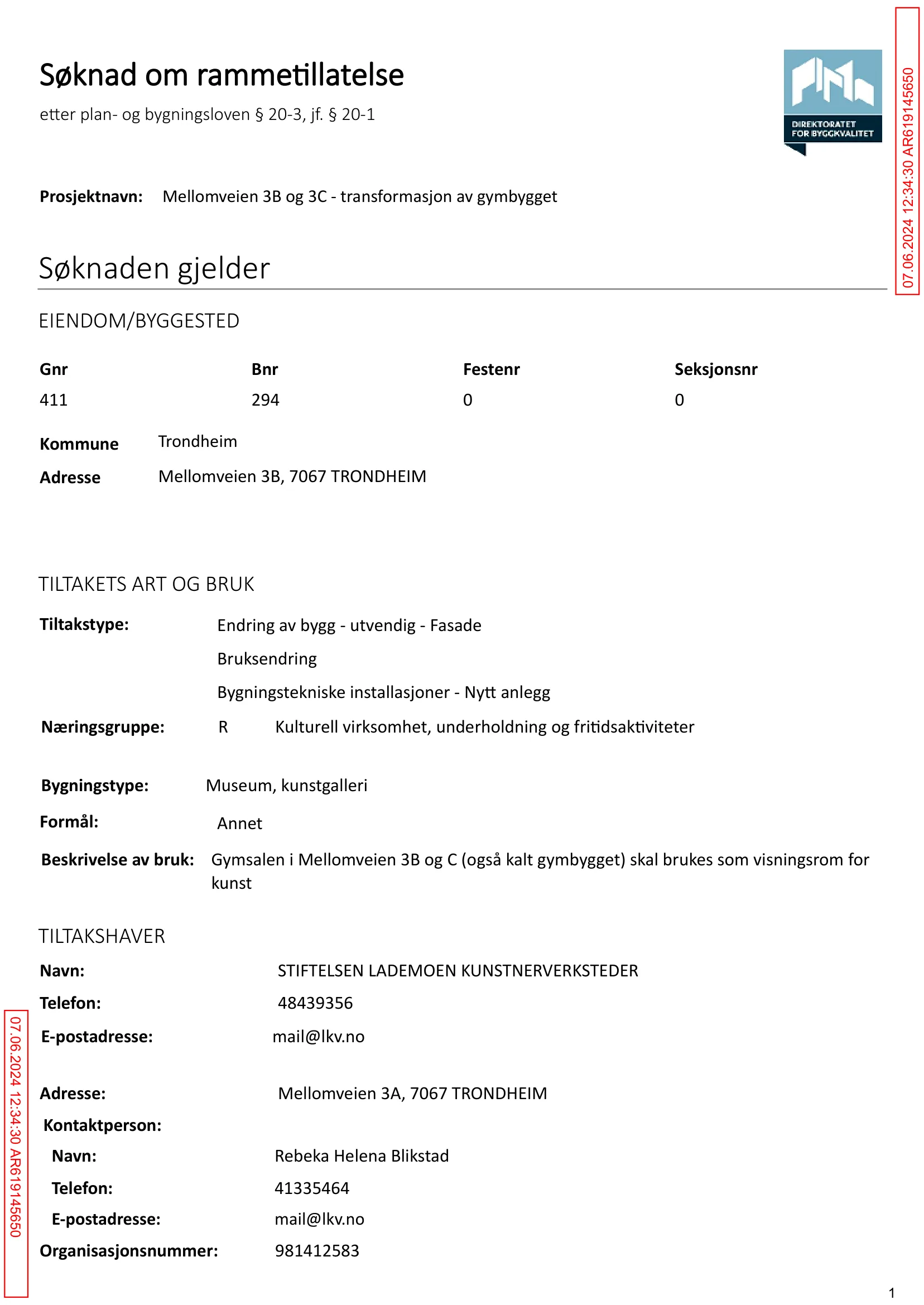 Søknad om rammetillatelse