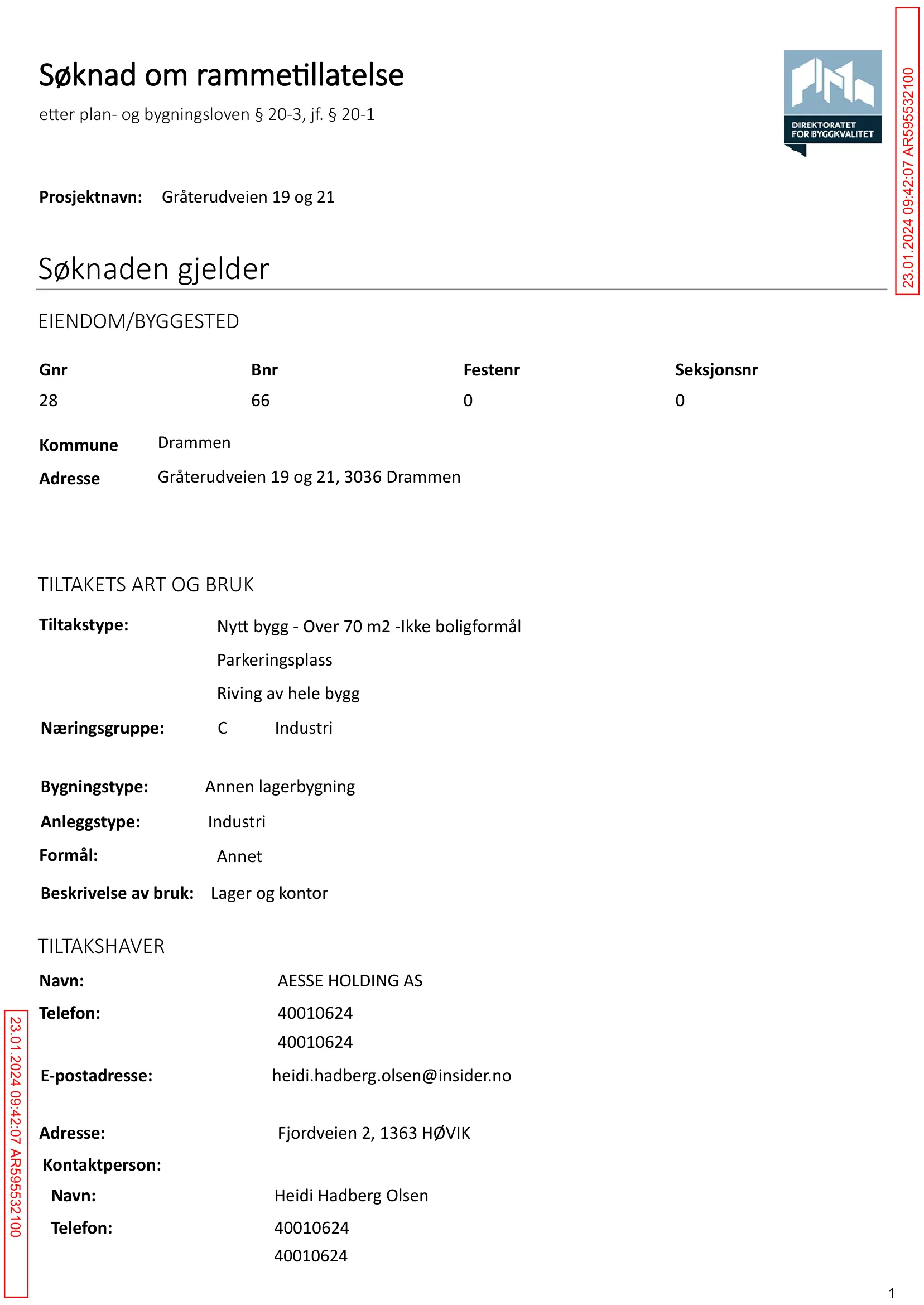 Søknad om rammetillatelse