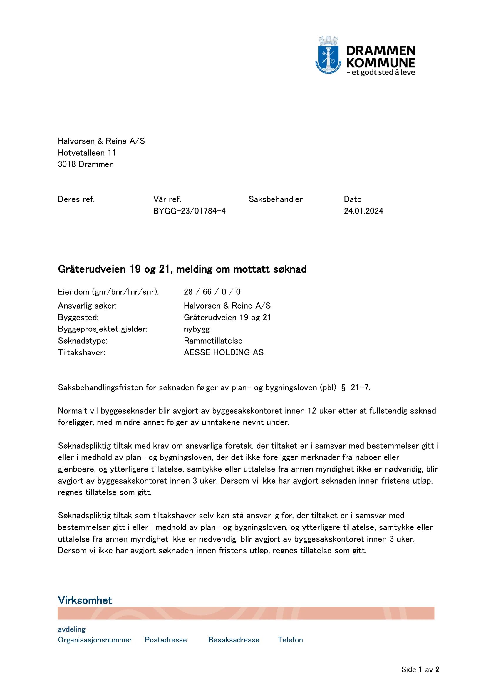 Søknad om rammetillatelse