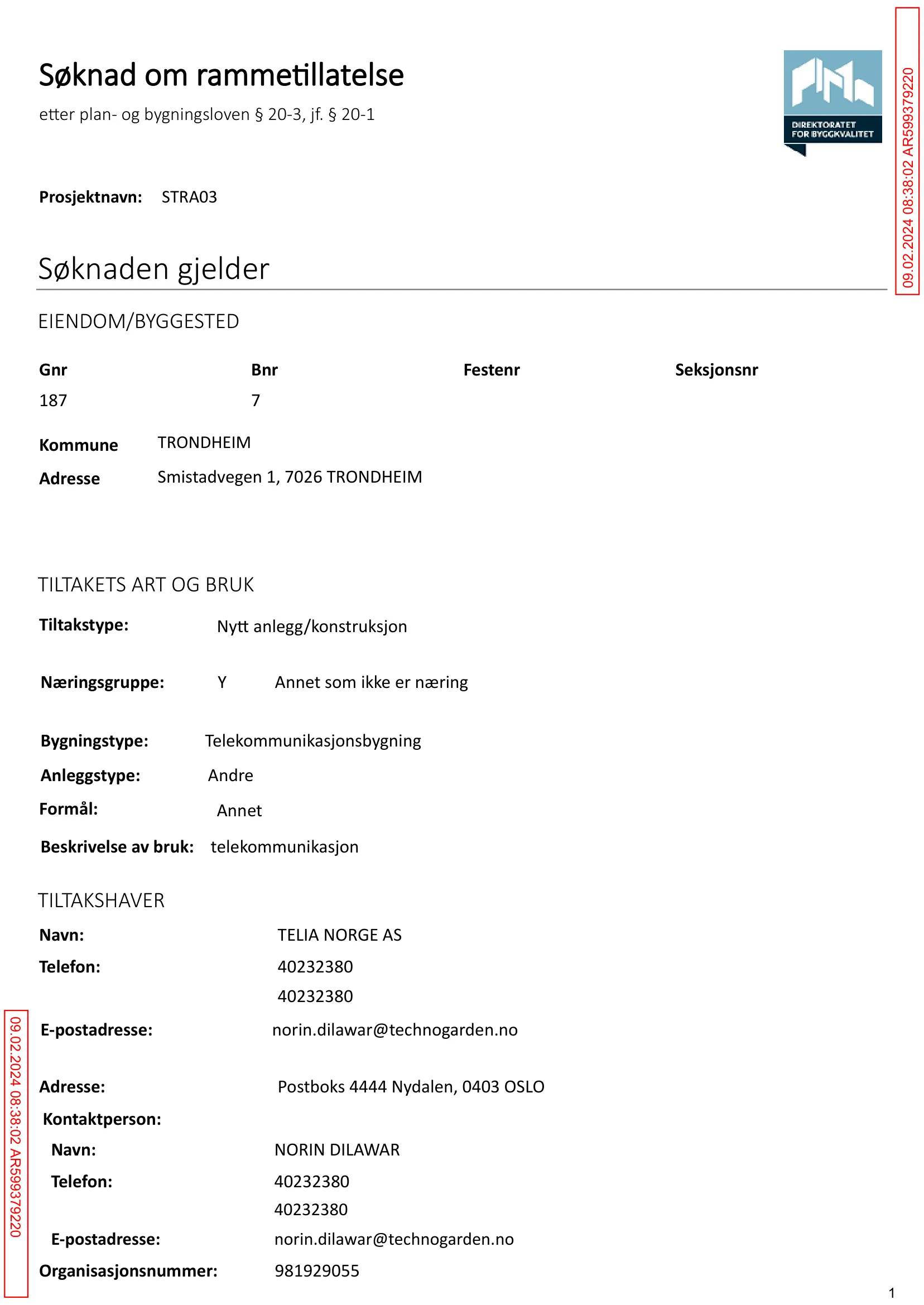 Søknad om rammetillatelse