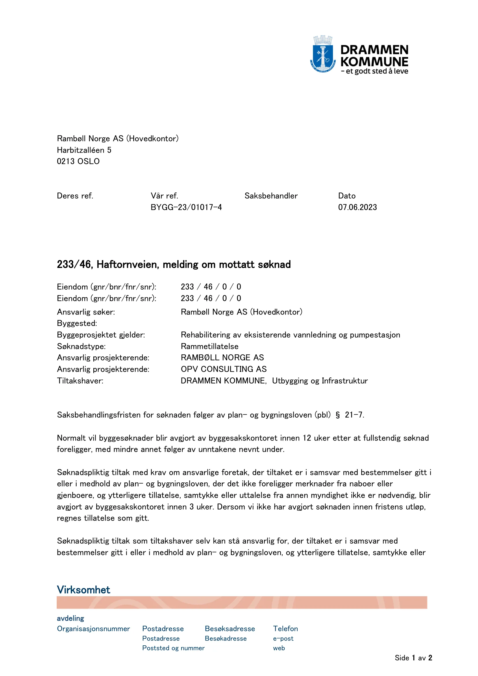 Søknad om rammetillatelse