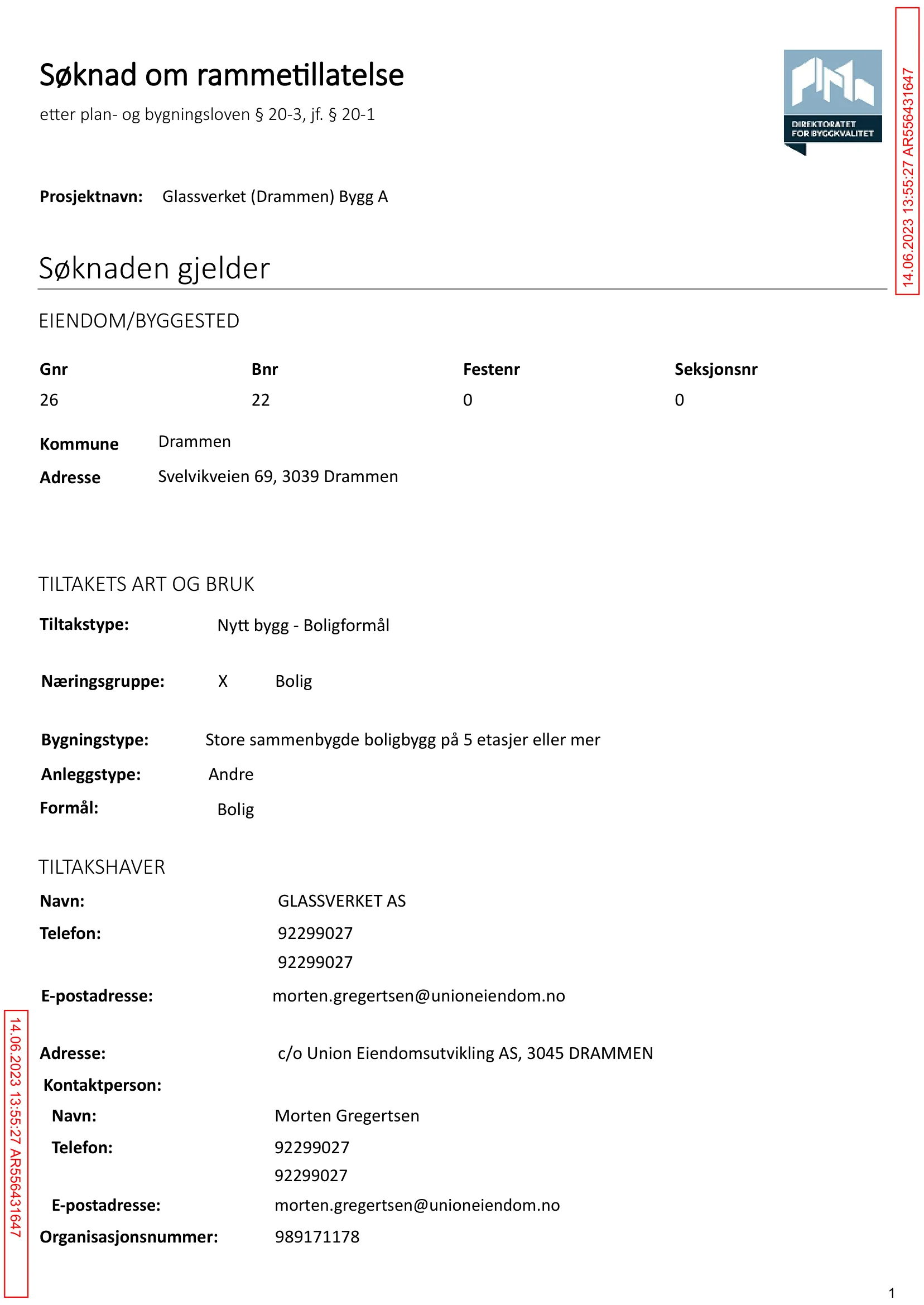 Søknad om rammetillatelse