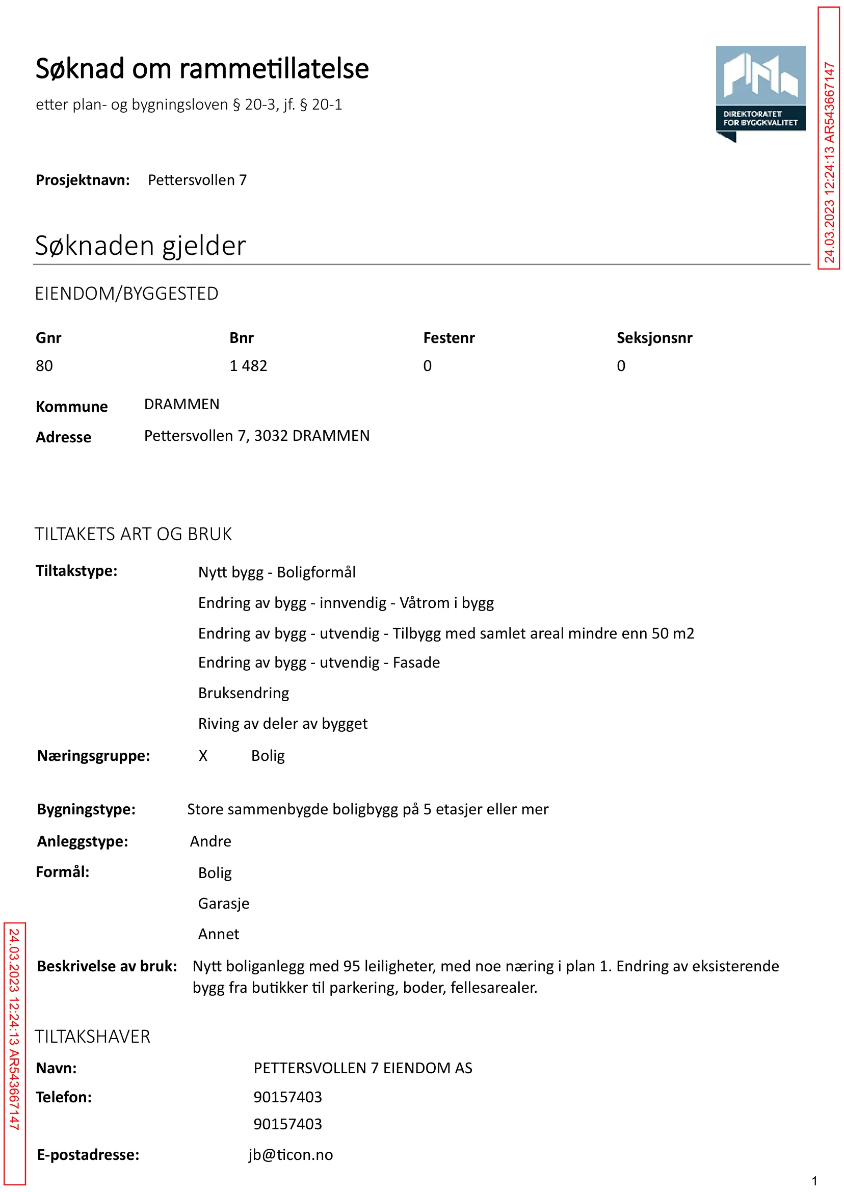 Søknad om rammetillatelse