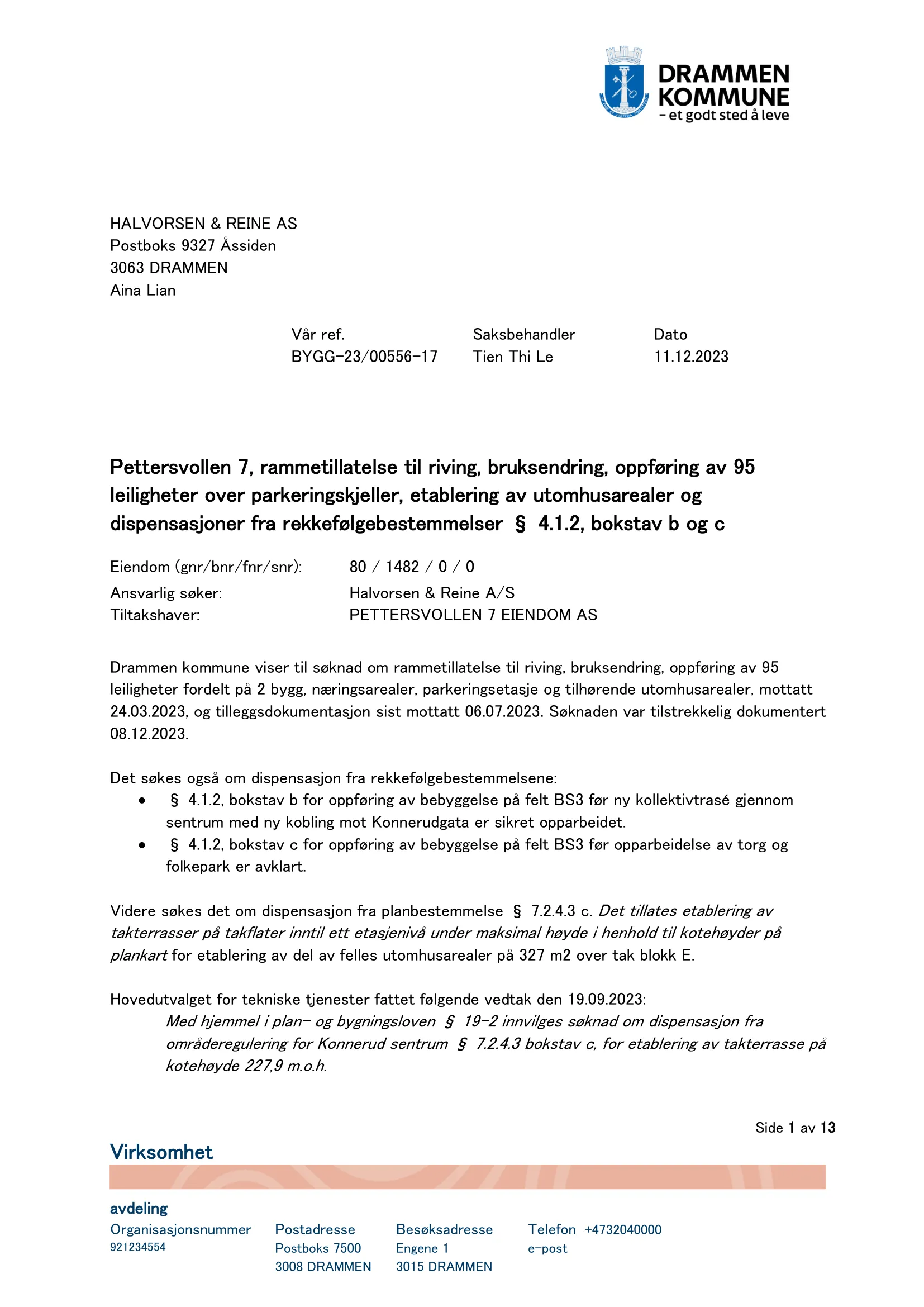 Søknad om rammetillatelse