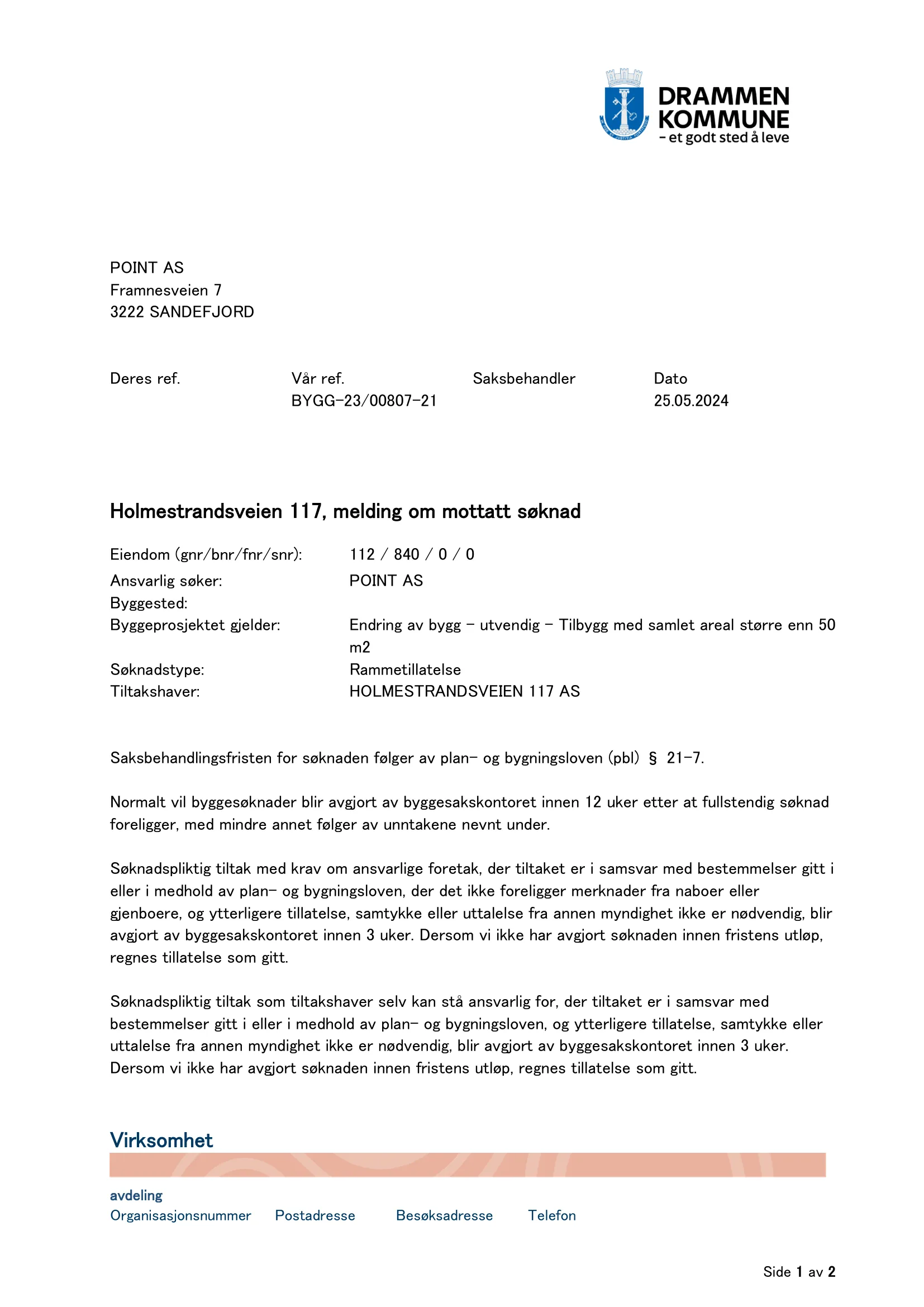 Søknad om rammetillatelse