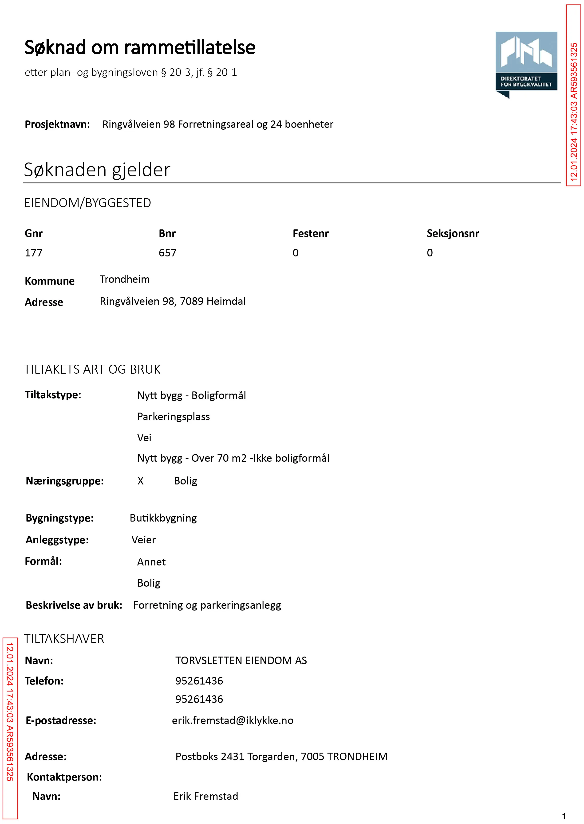 Søknad om rammetillatelse