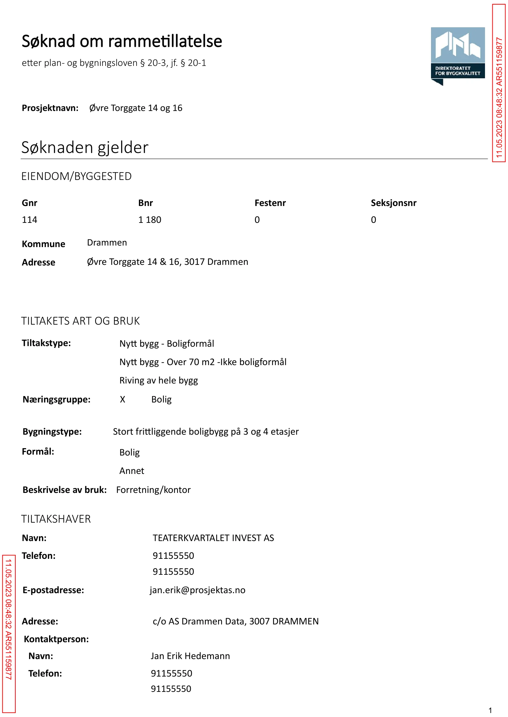 Søknad om rammetillatelse