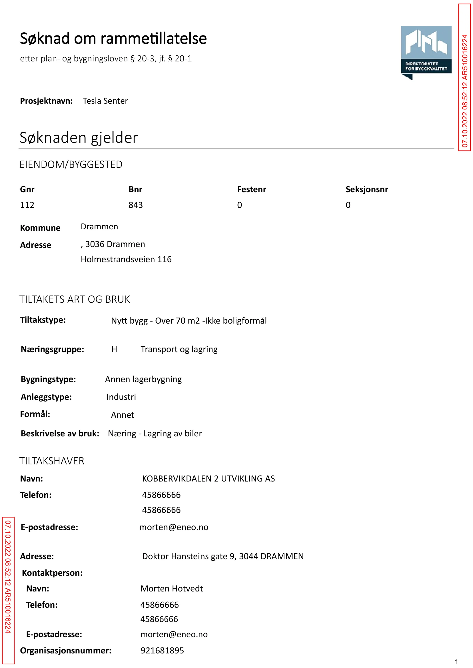 Søknad om rammetillatelse