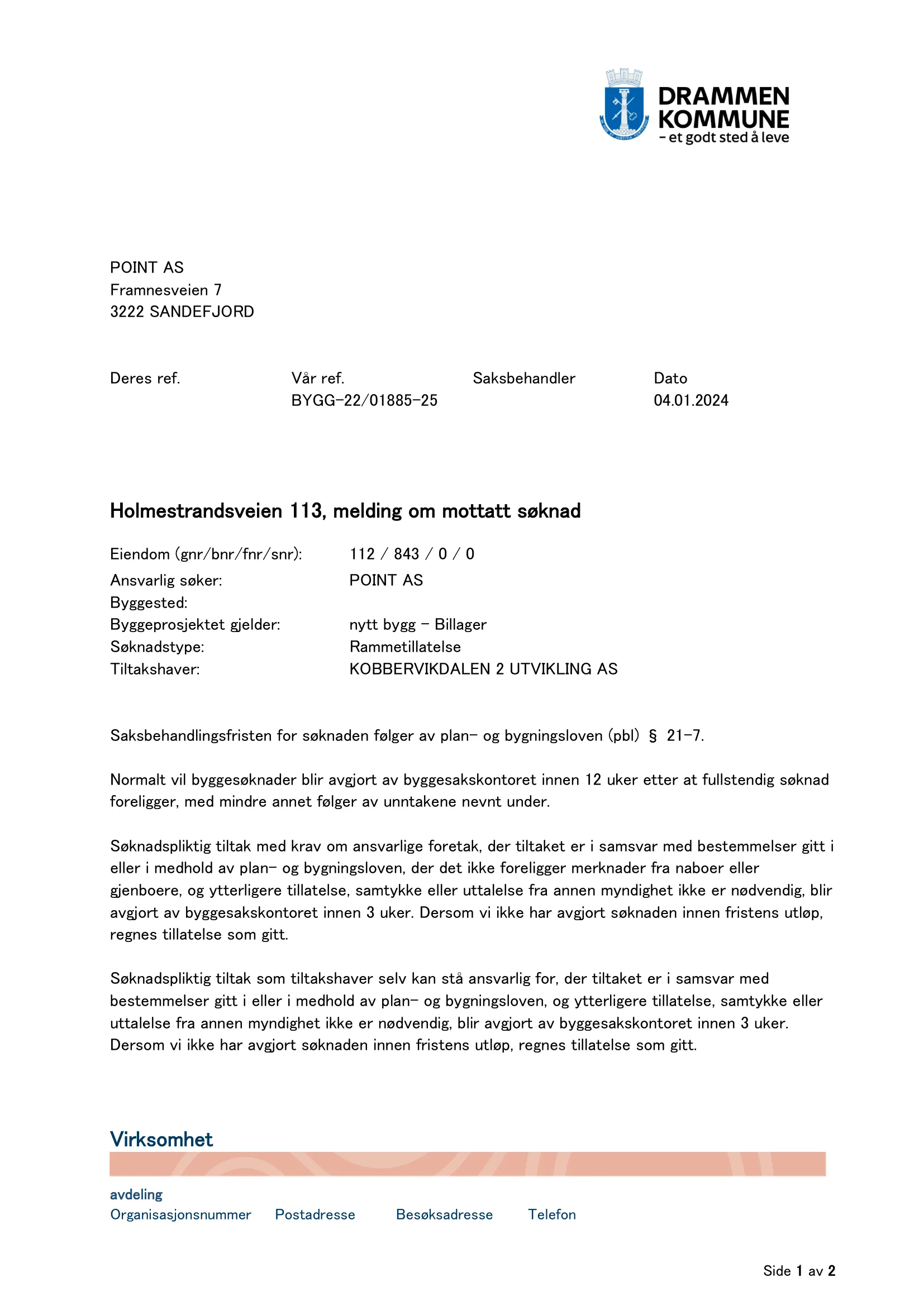 Søknad om rammetillatelse