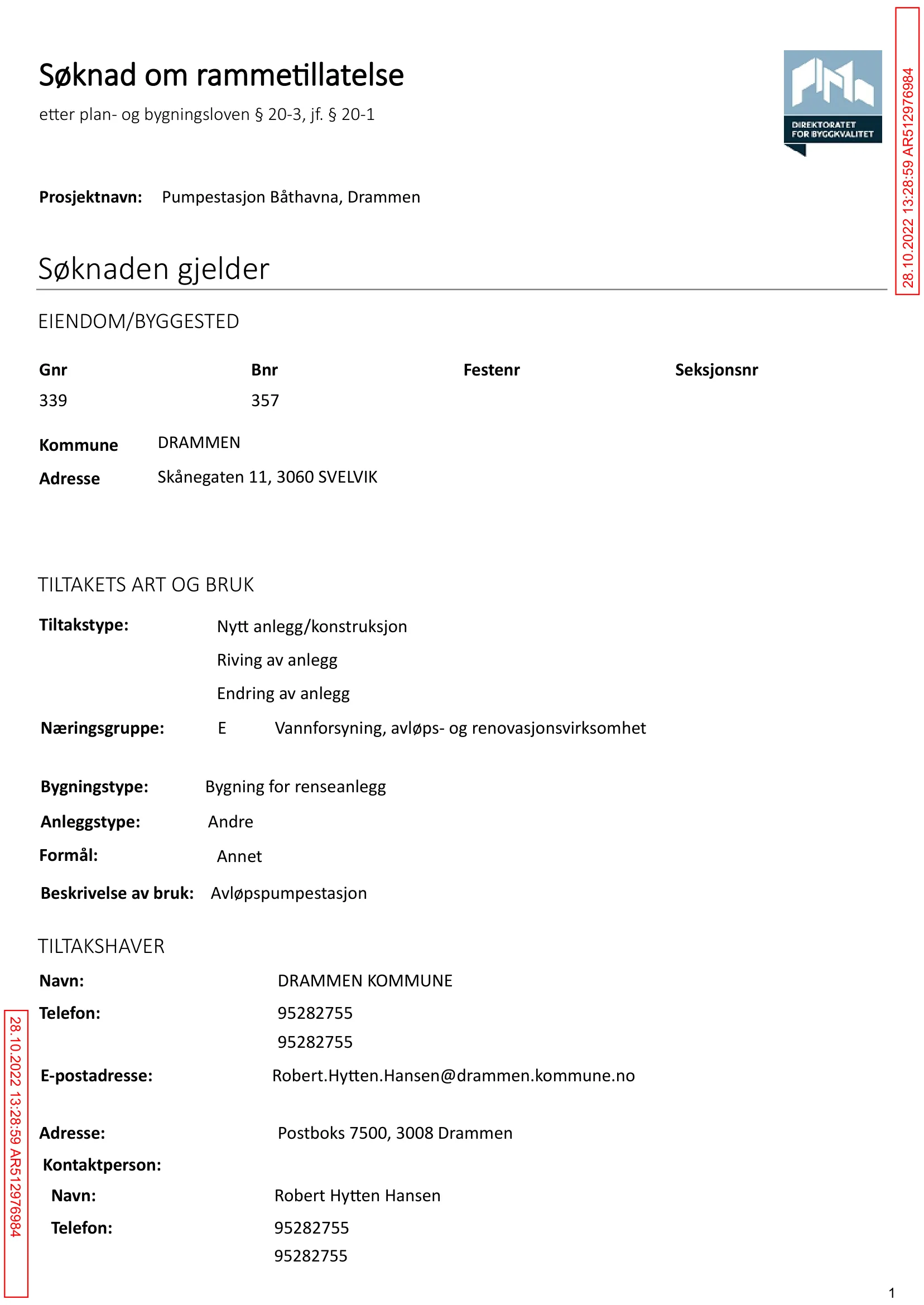 Søknad om rammetillatelse