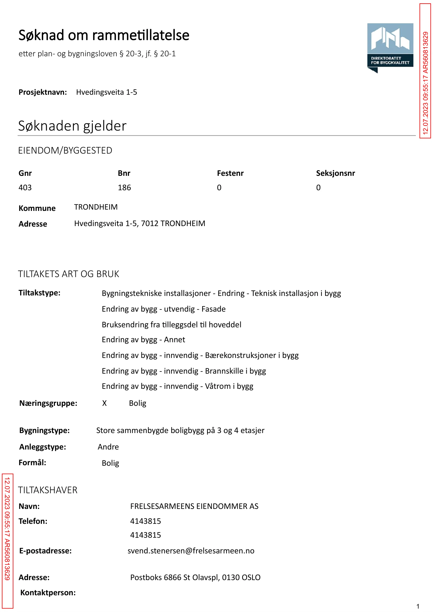 Søknad om rammetillatelse
