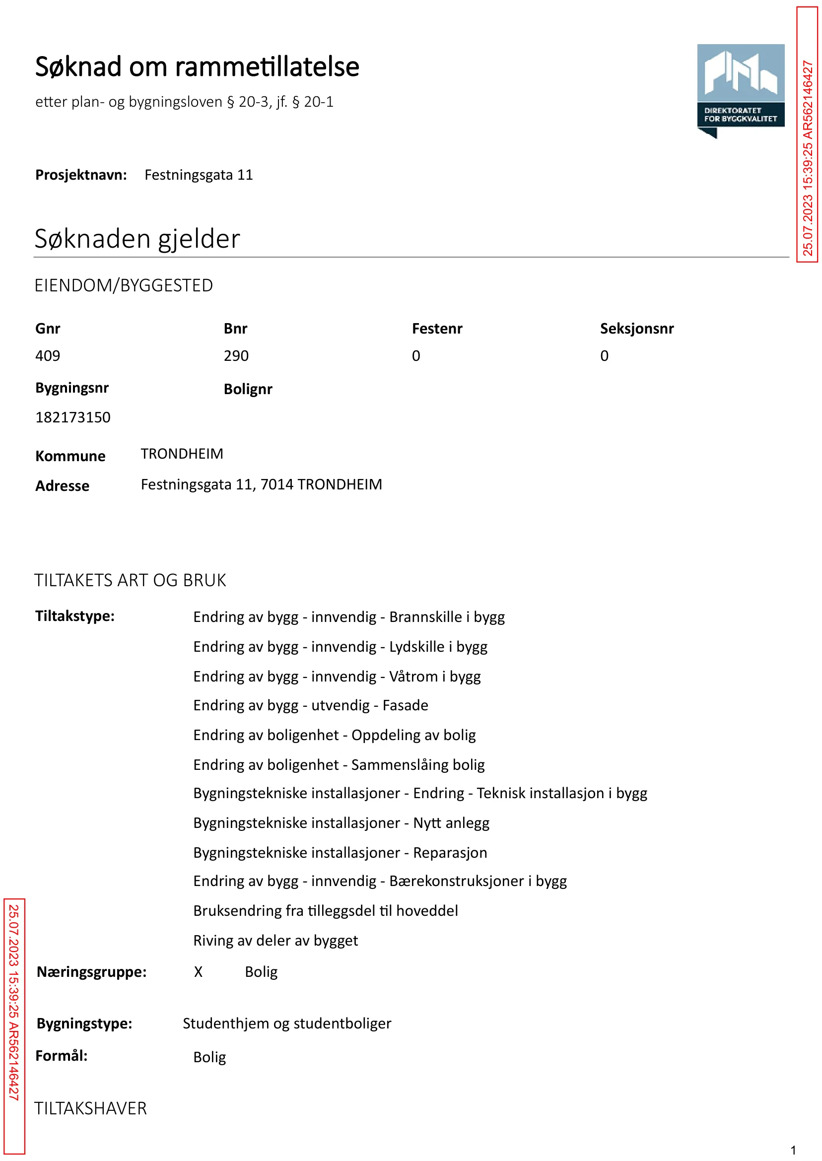 Søknad om rammetillatelse