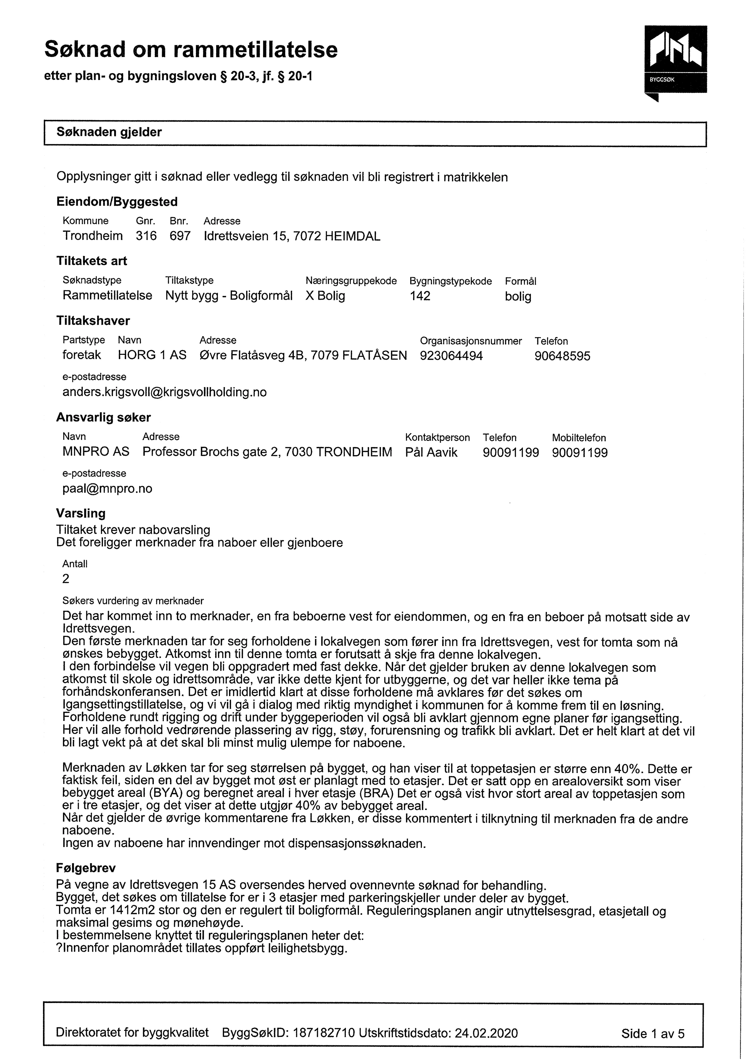Søknad om rammetillatelse