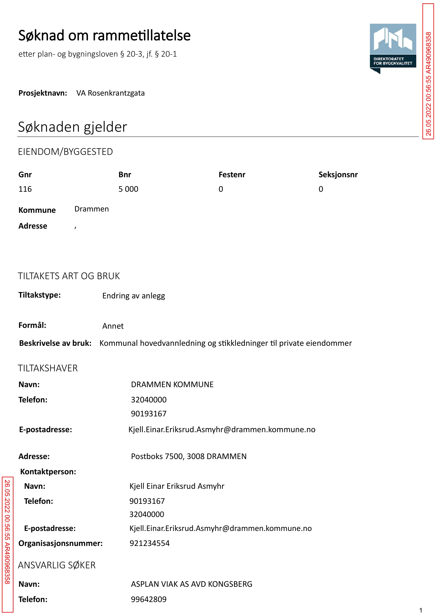 Søknad om rammetillatelse