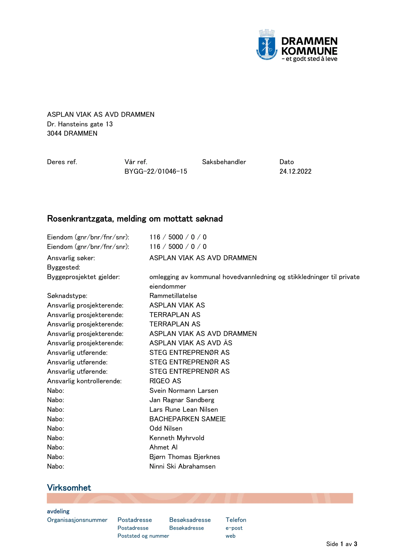 Søknad om rammetillatelse
