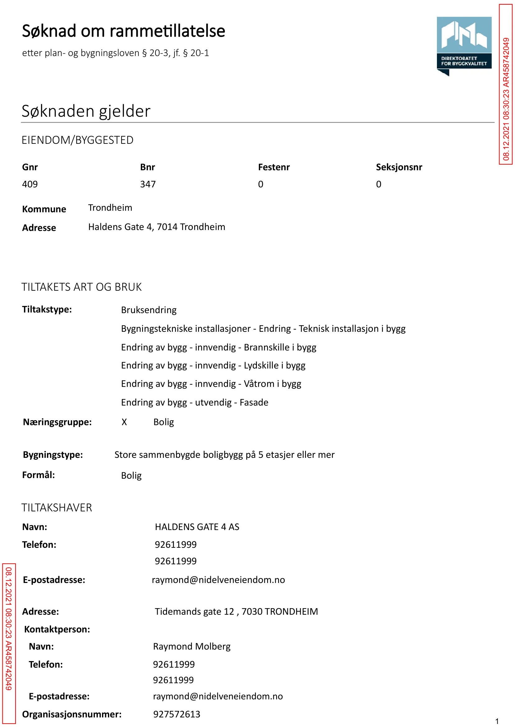 Søknad om rammetillatelse