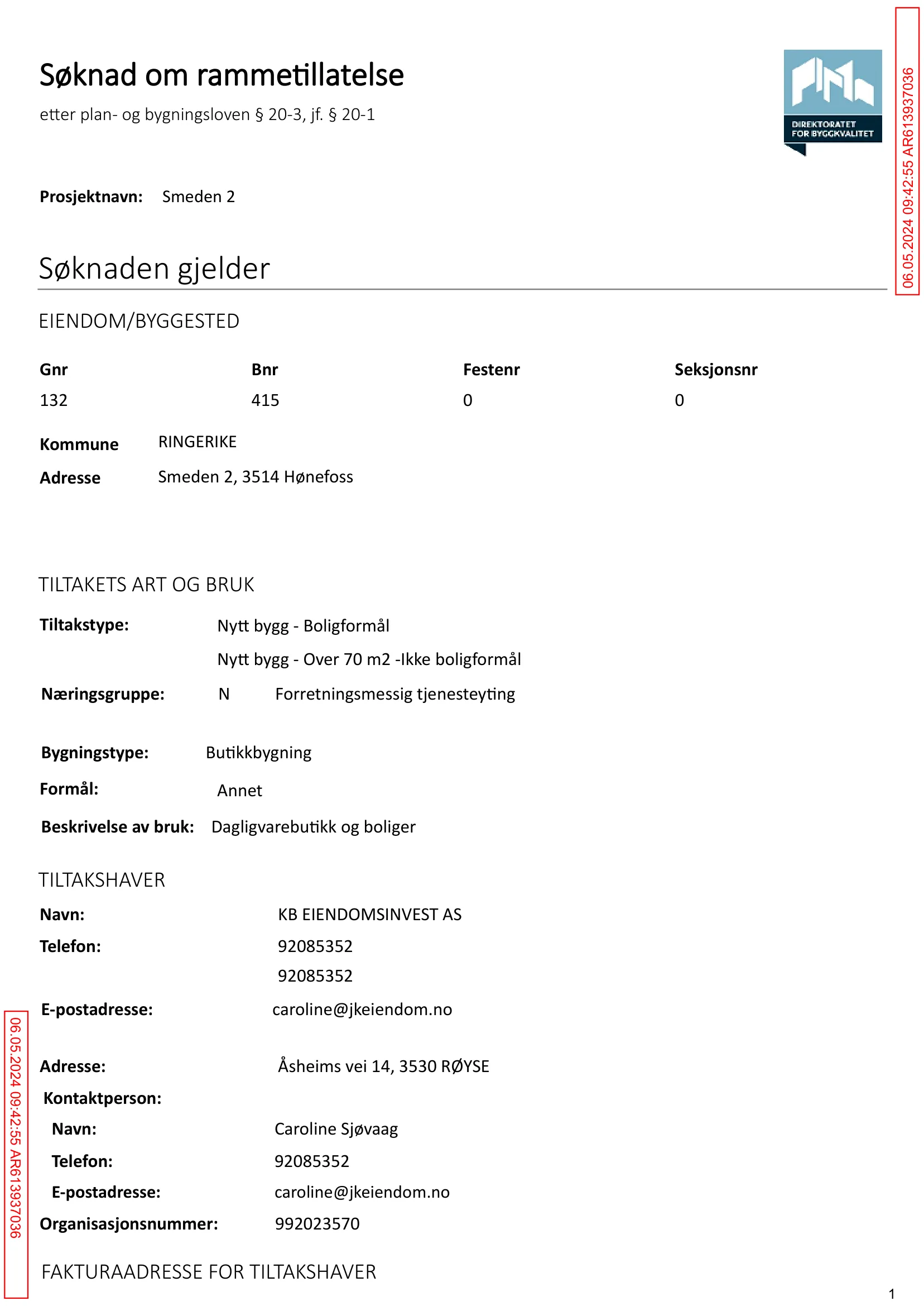 Søknad om rammetillatelse
