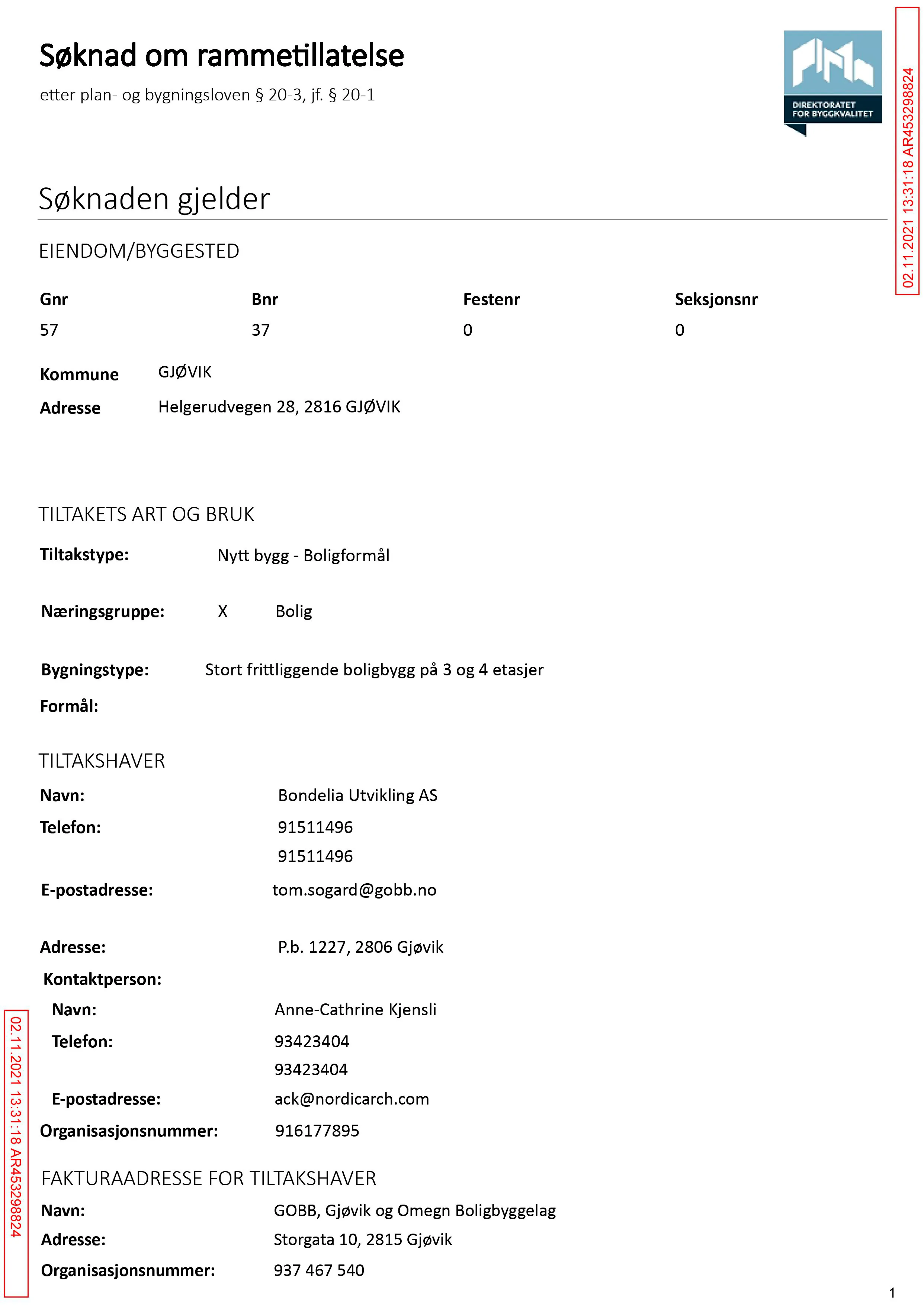 Søknad om rammetillatelse