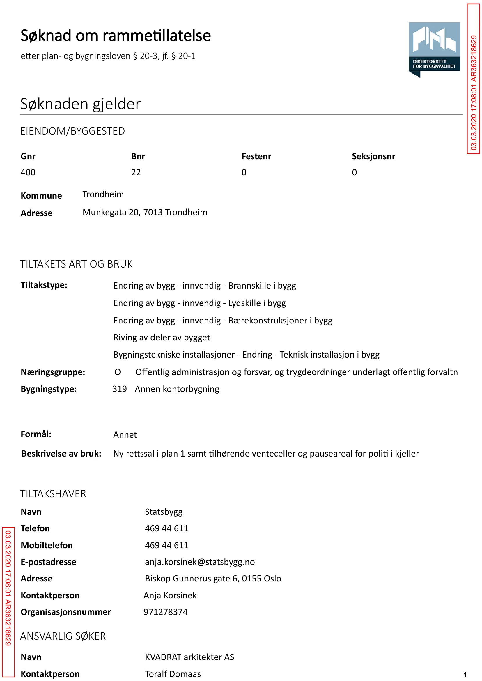 Søknad om rammetillatelse