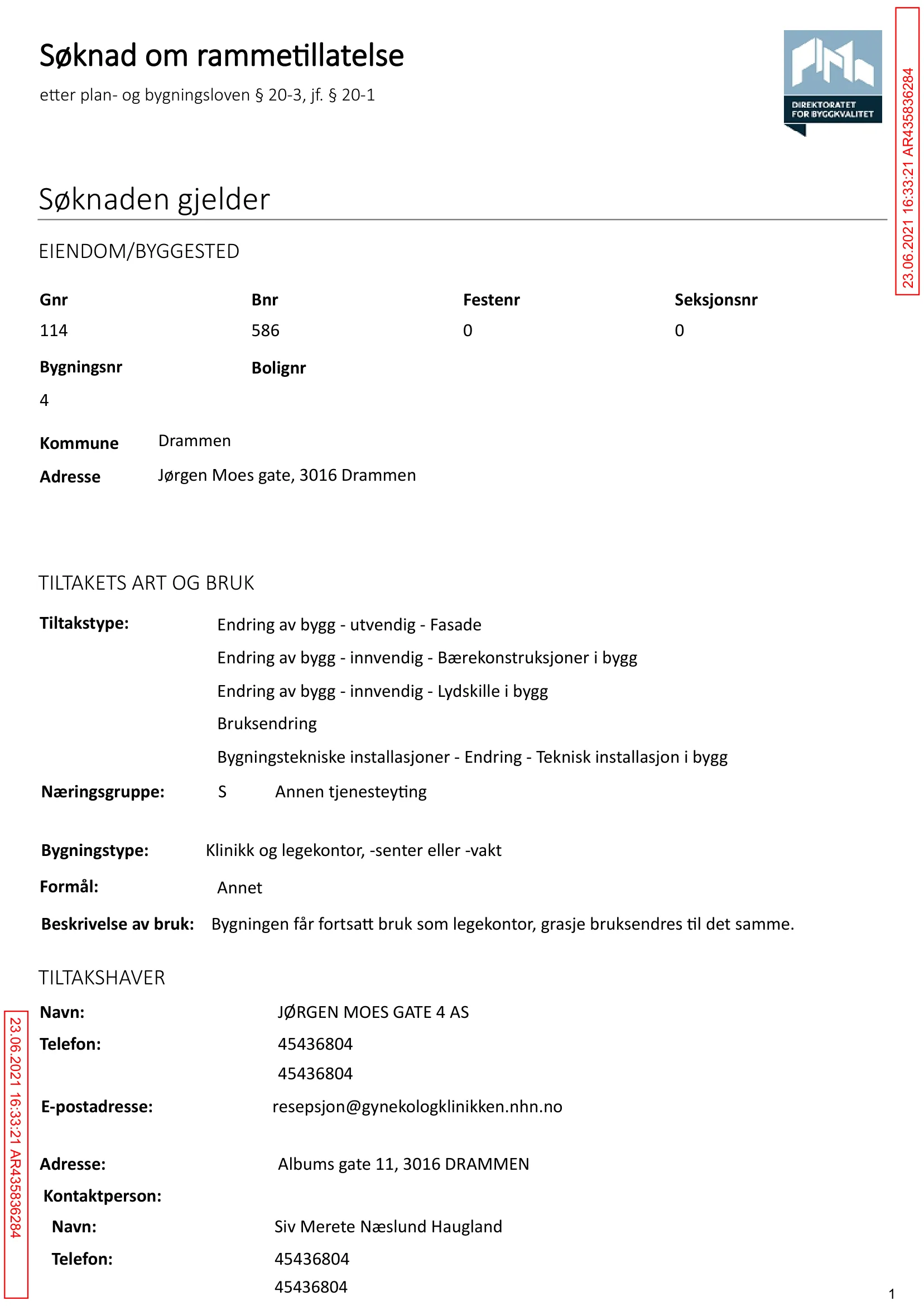 Søknad om rammetillatelse