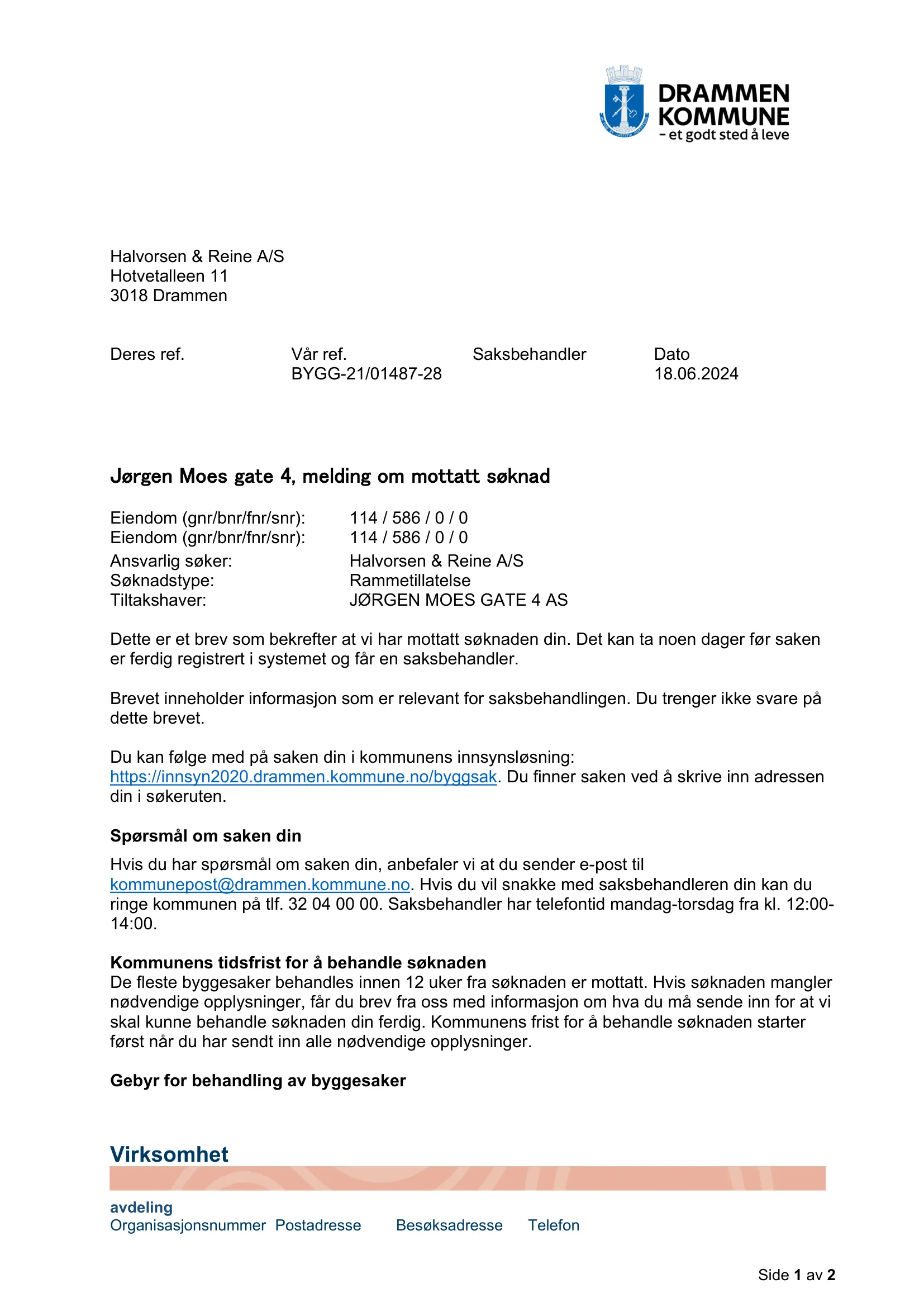 Søknad om rammetillatelse